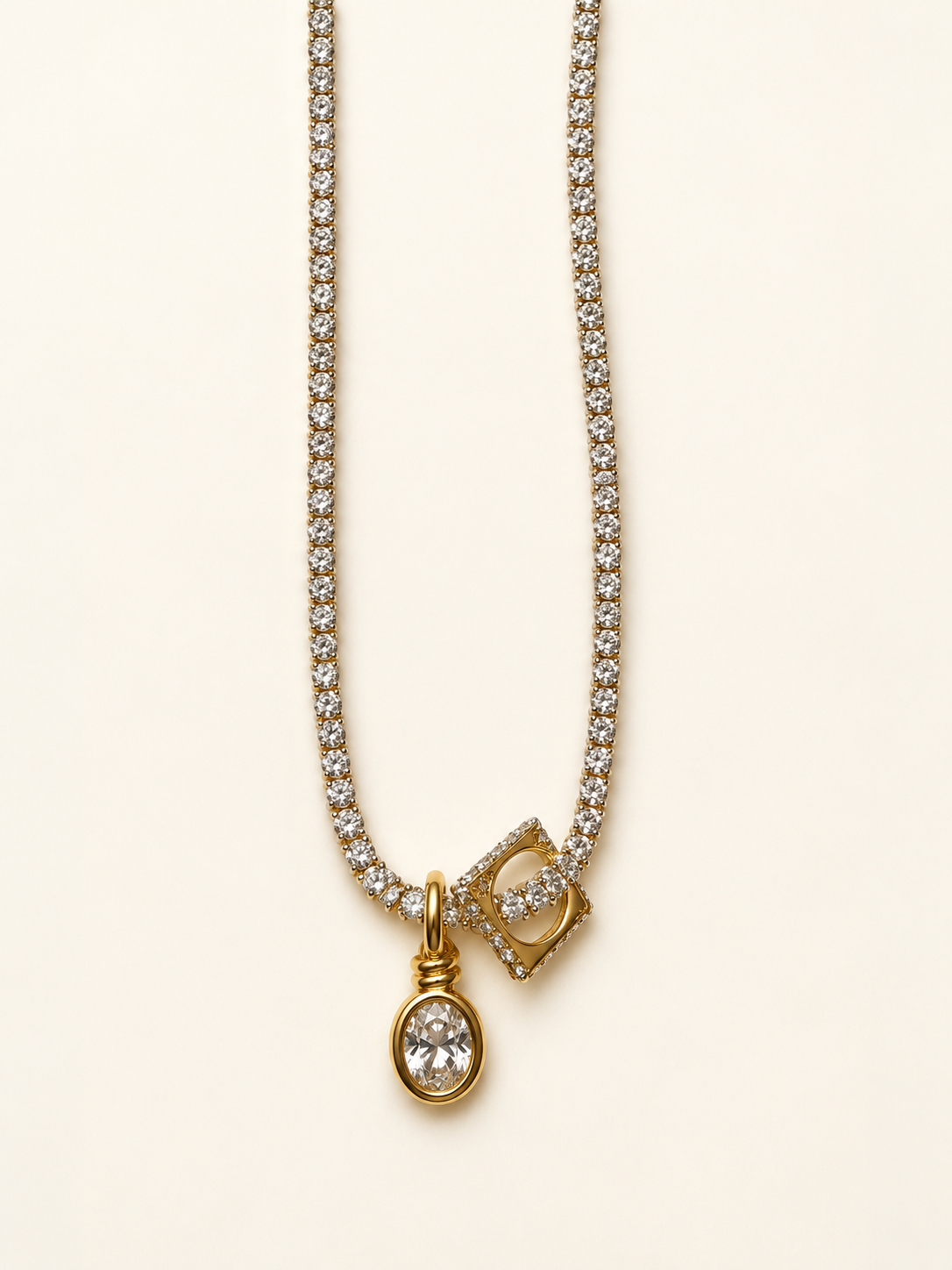 Luxe Charm Tennis Necklace