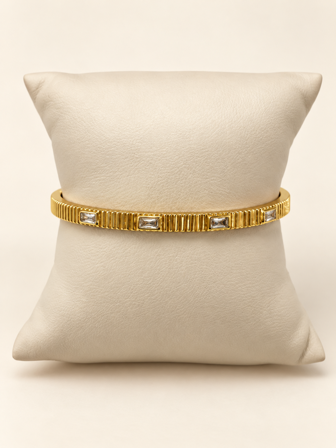 Ribbed Geometric Bangle