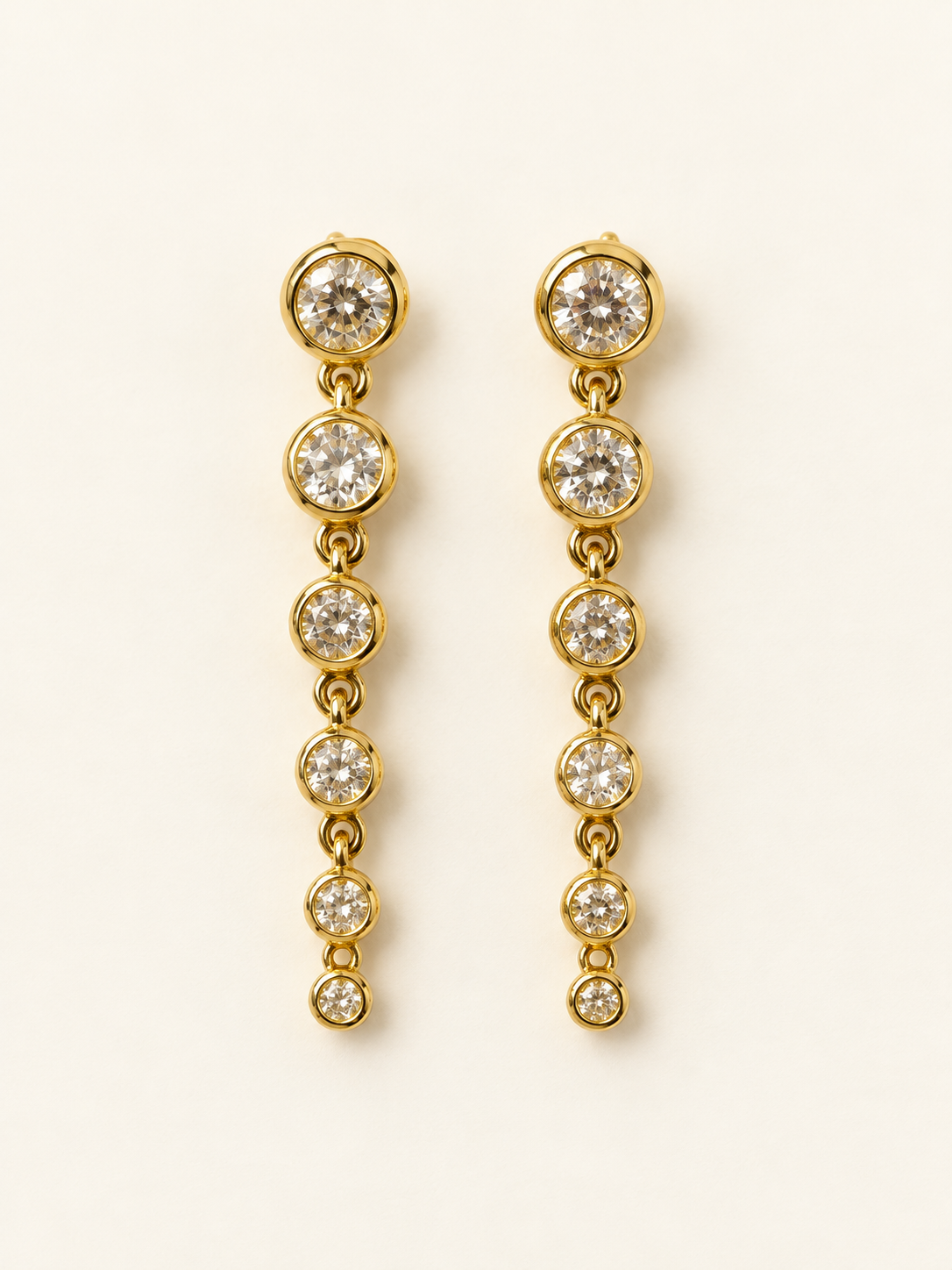 Gold Bezel Set Dangles