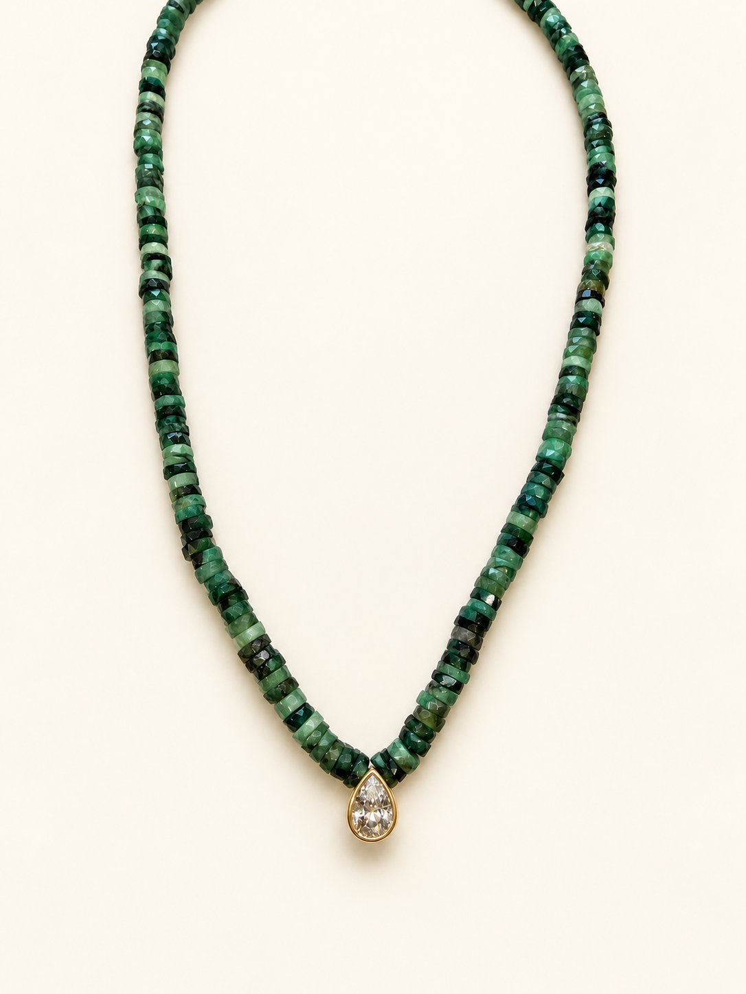 Natural Emerald Beaded Necklace