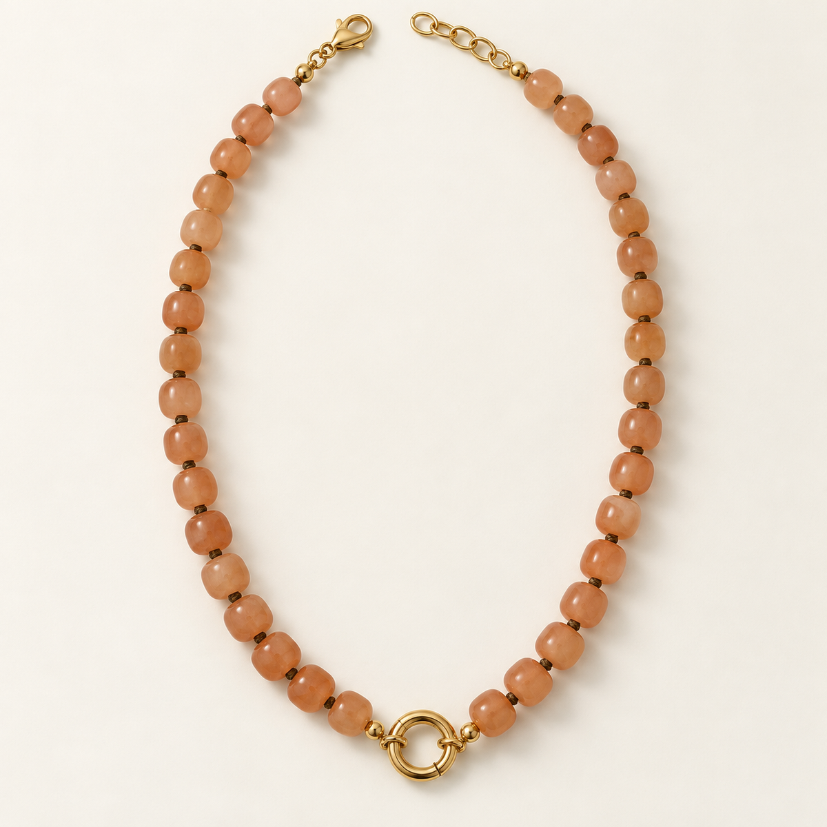Honey Agate Gemstone Necklace with Charm Clasp