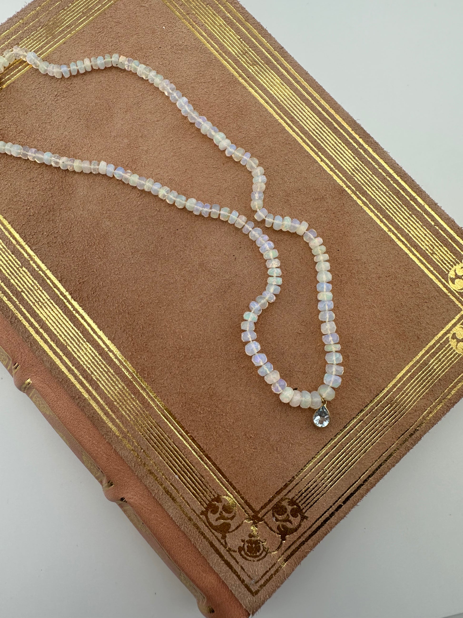 Ethiopian Opal and Blue Topaz Necklace