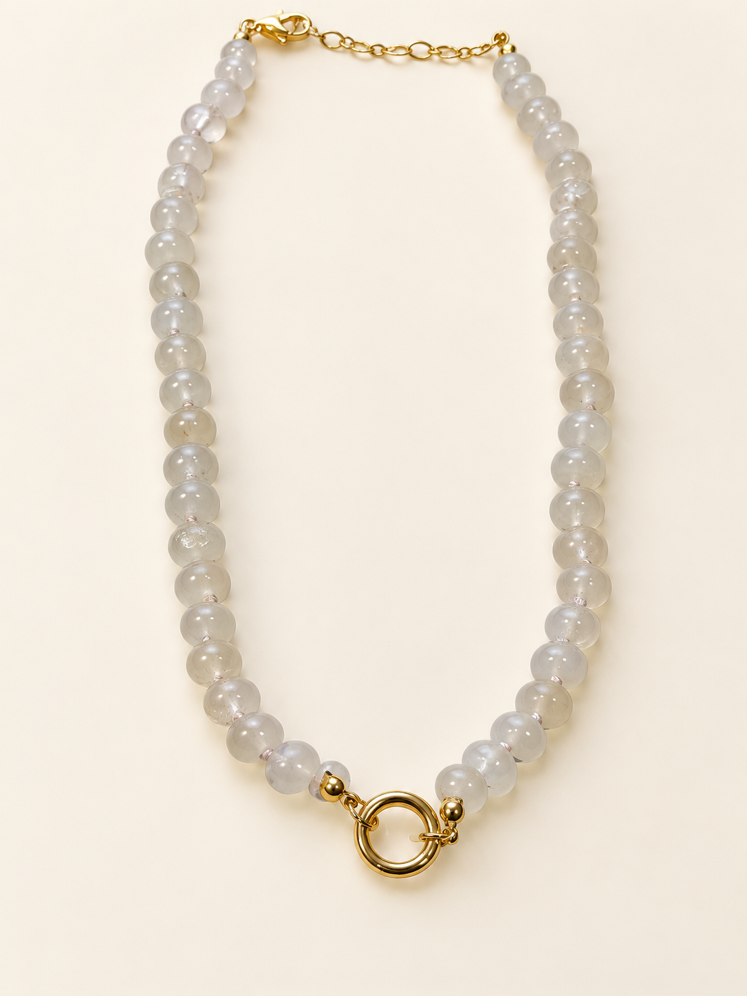 Milky Quartz Charm Clasp Necklace