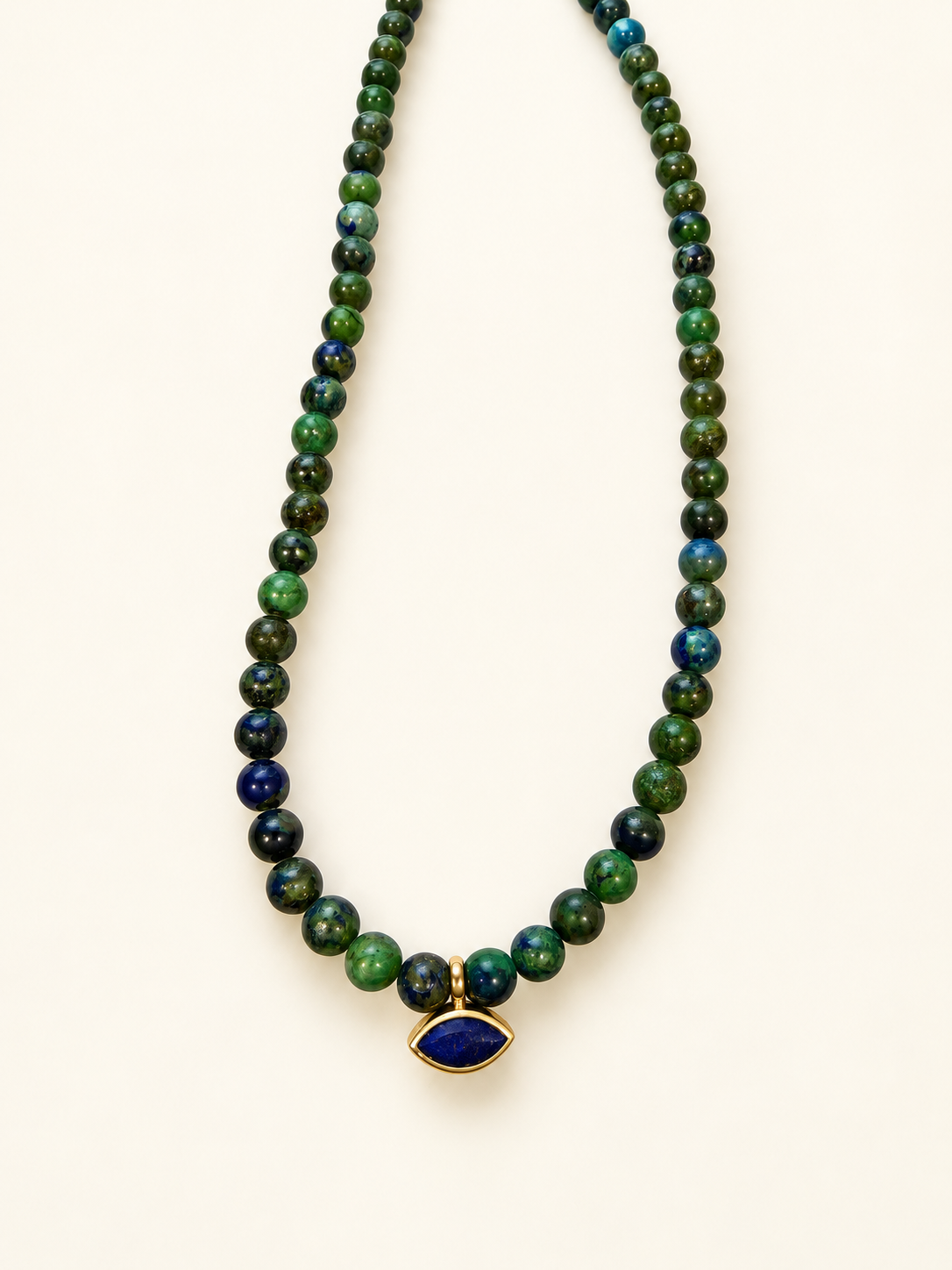 Azurite and Lapis Evil Eye Necklace