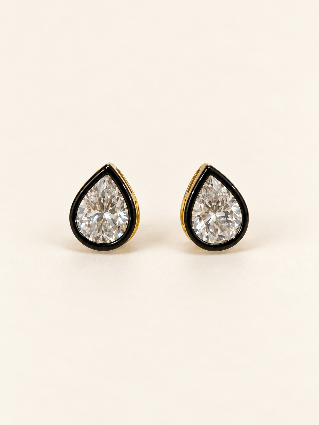 Noir Teardrop Studs