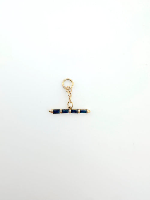 14k Blue Sapphire Toggle Charm