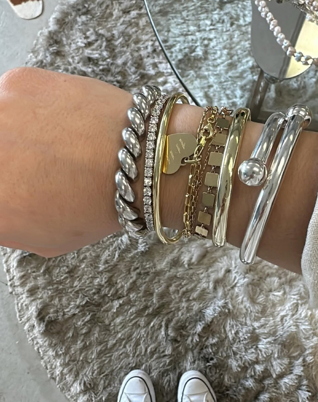 Italian Sterling Macaroni Bracelet