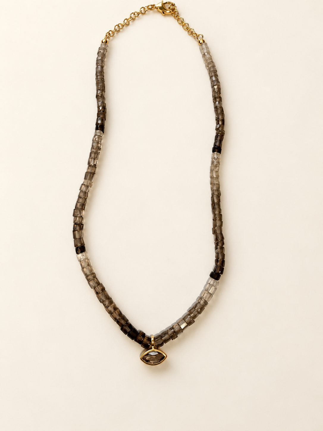 Smokey Quartz Evil Eye Necklace