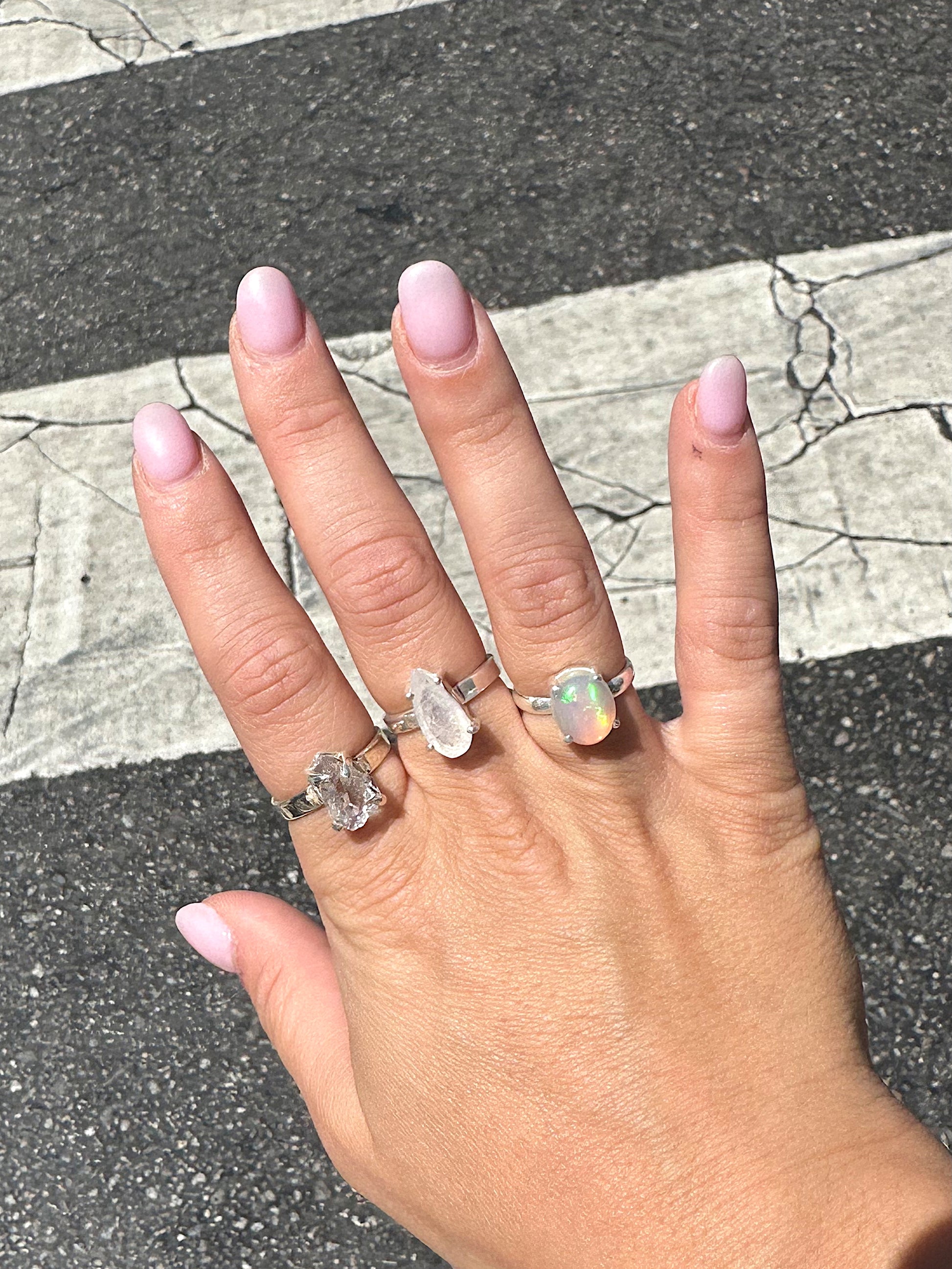 Herkimer Quartz Ring