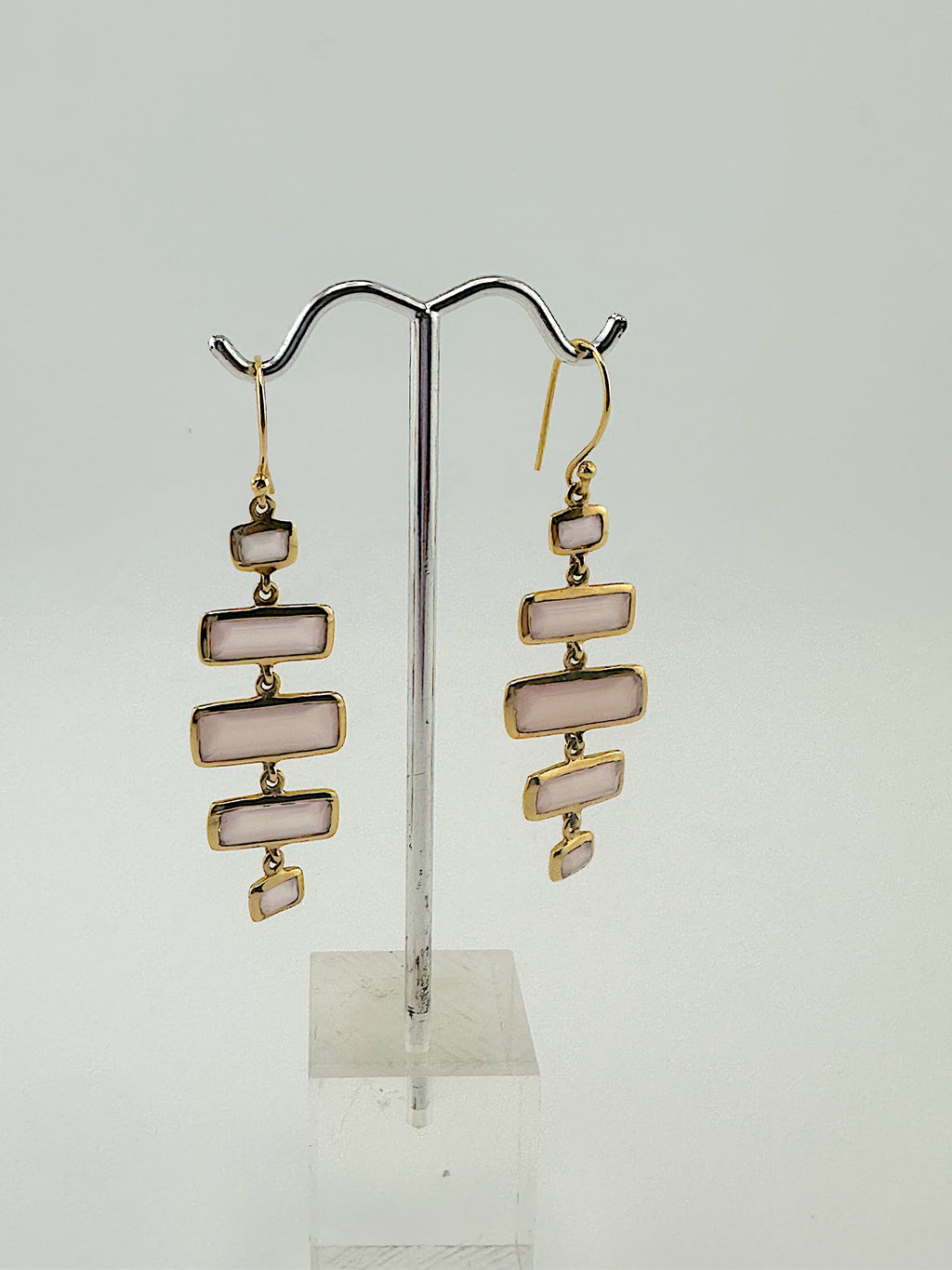 Pink Chalcedony Chandelier Earrings