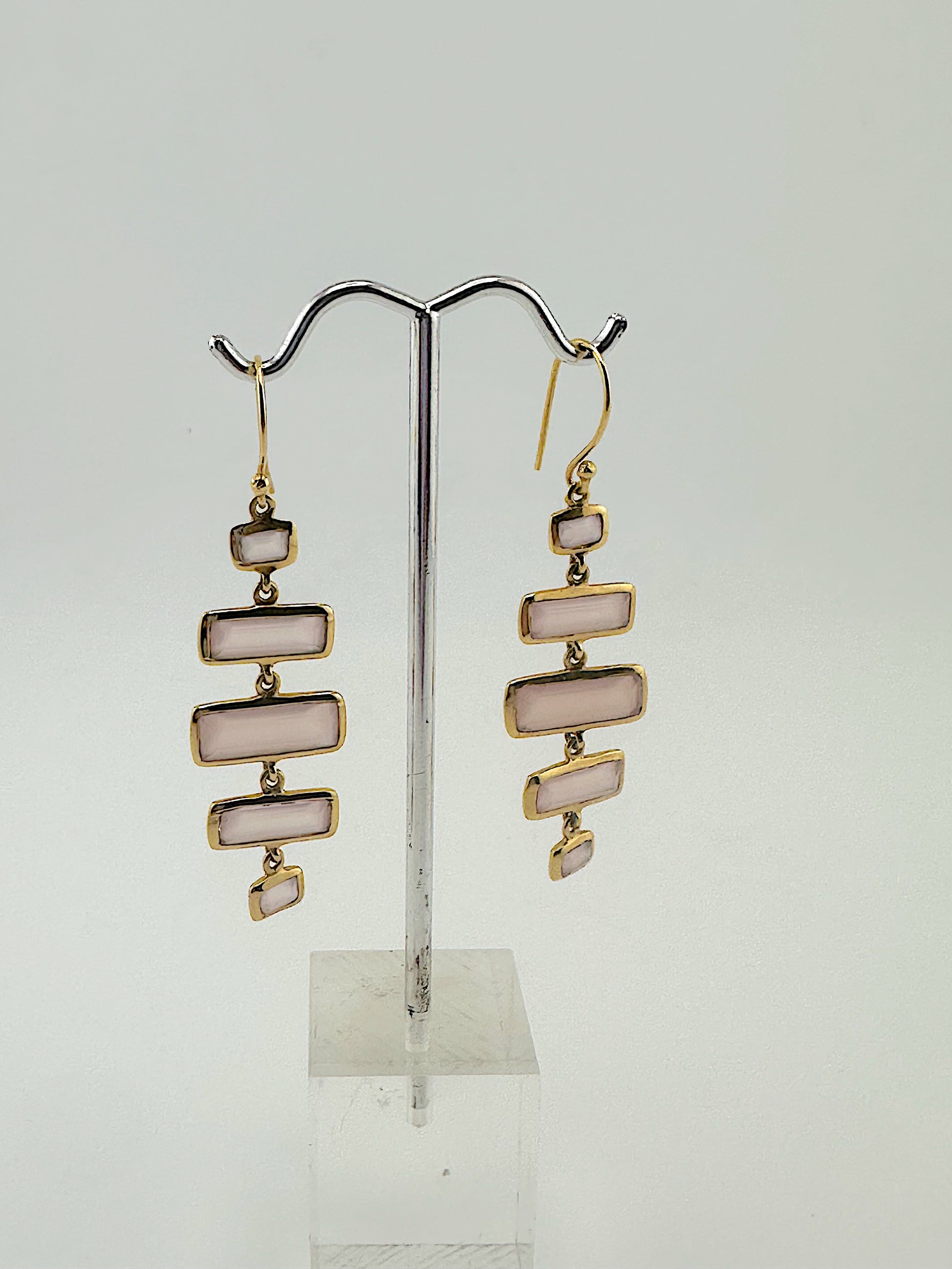 Pink Chalcedony Chandelier Earrings
