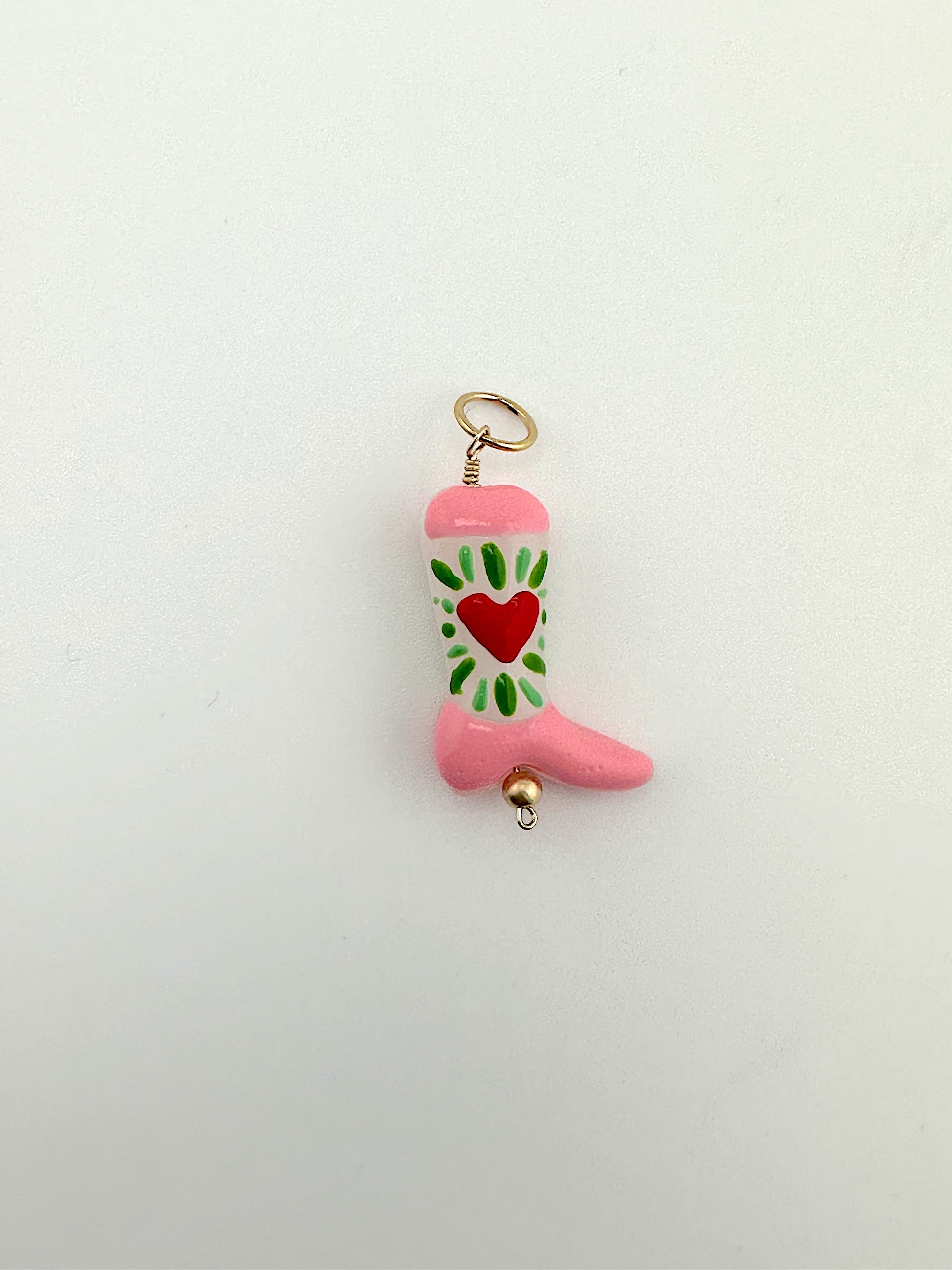 Ceramic Cowgirl Boot Charm