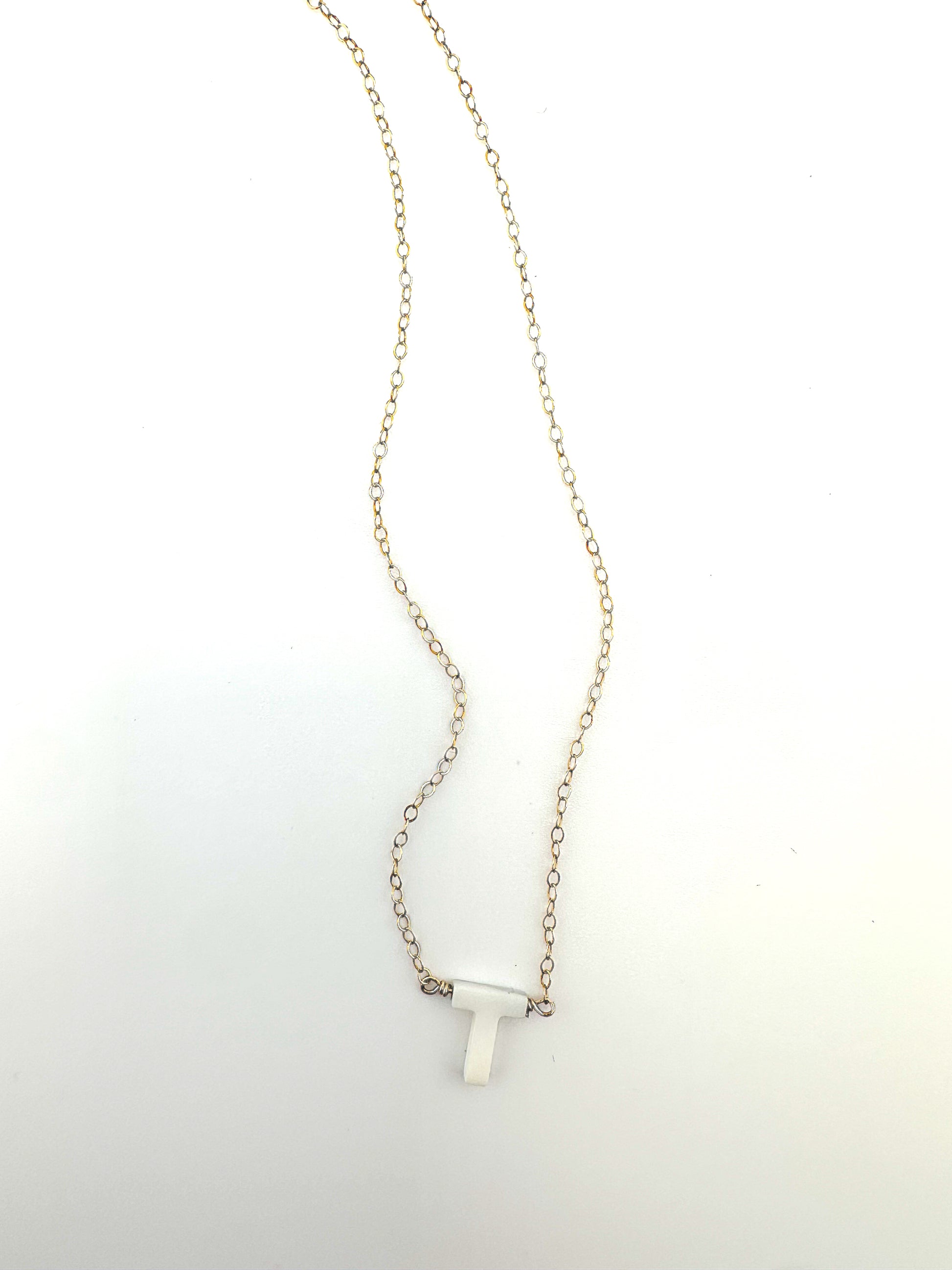 Mother of Pearl Initial Necklace