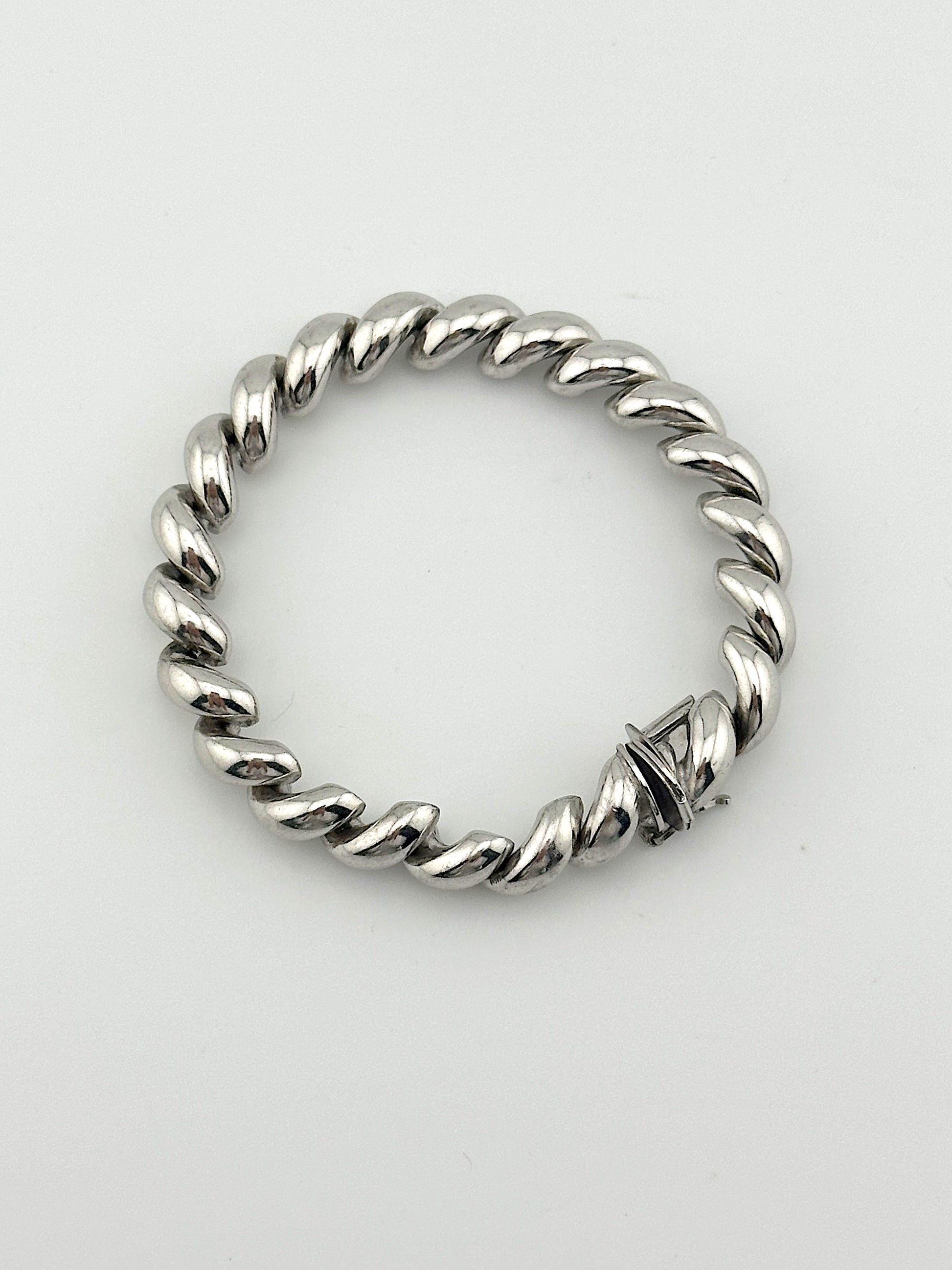 Italian Sterling Macaroni Bracelet