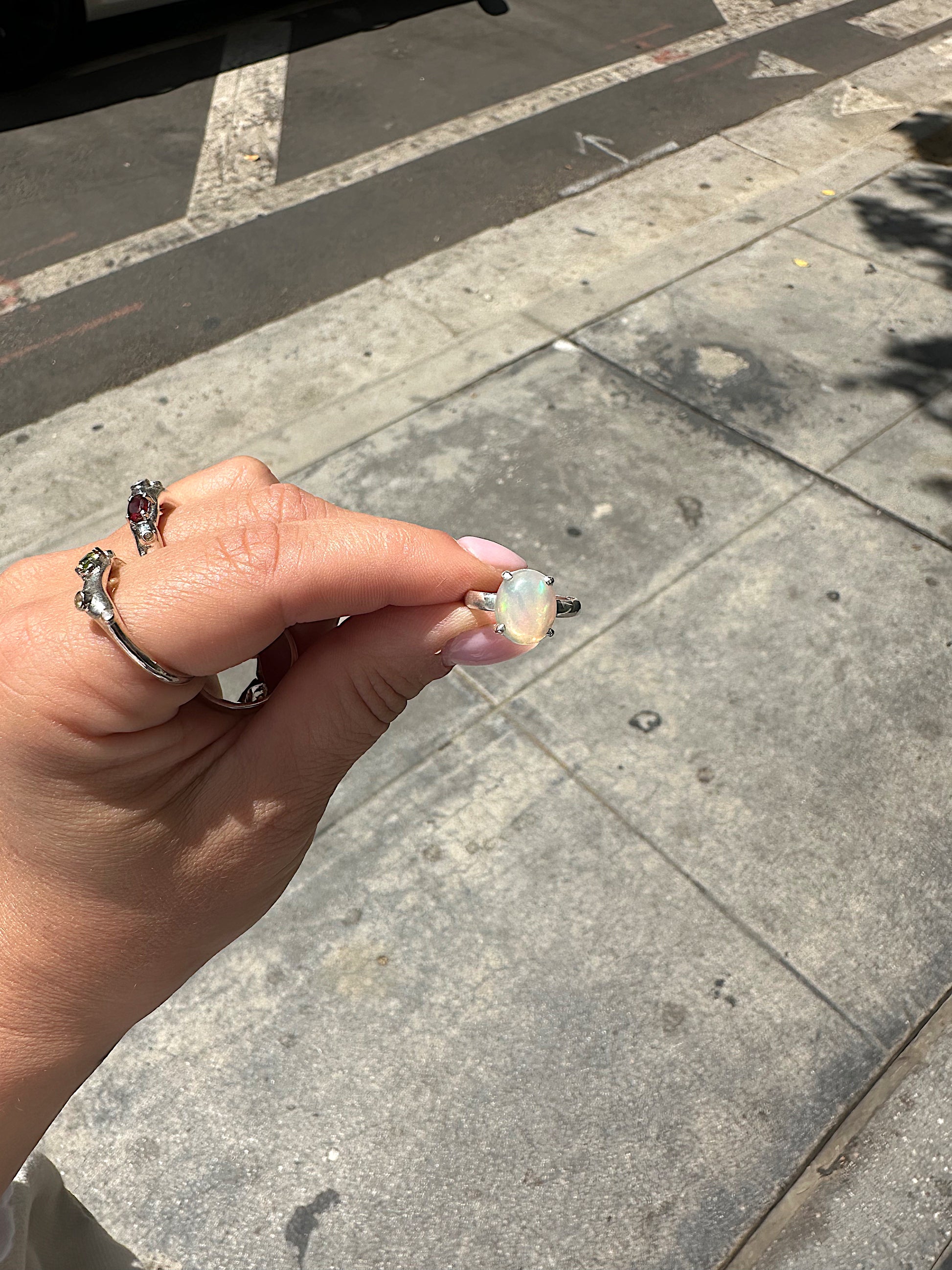Sterling and Opal Ring