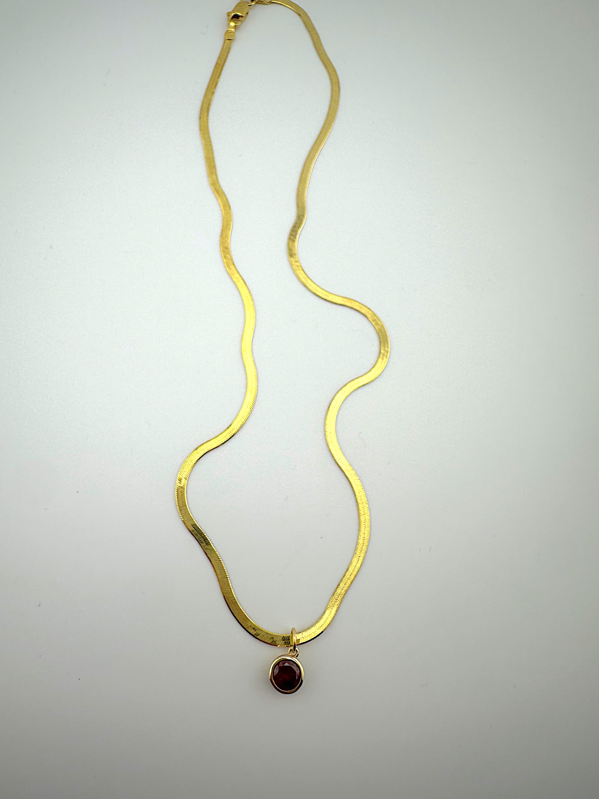 Garnet Snake Chain