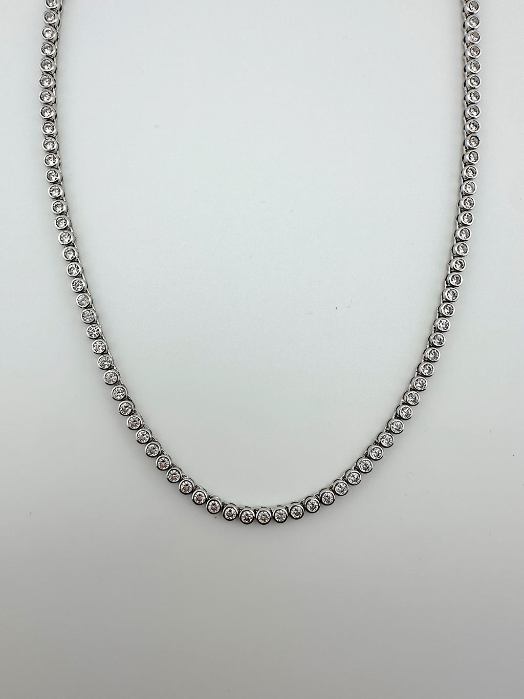 Bezel Set Tennis Necklace