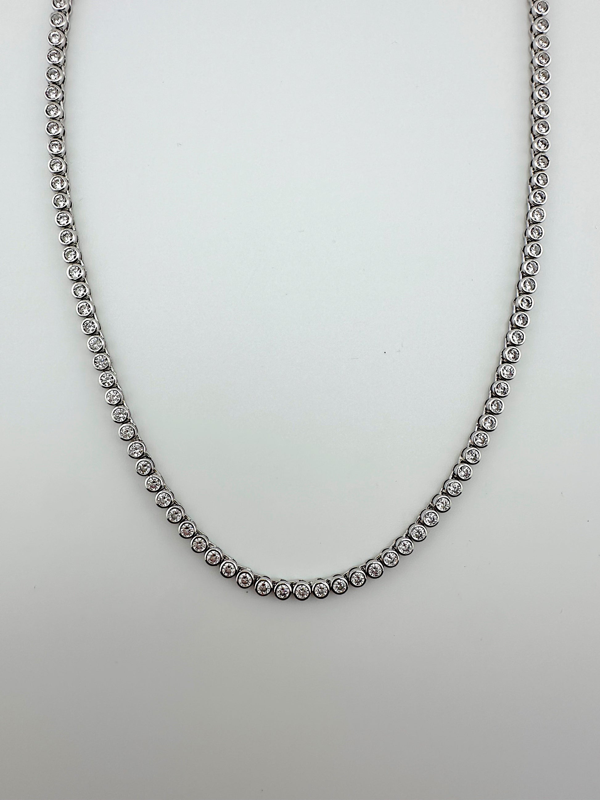 Bezel Set Tennis Necklace
