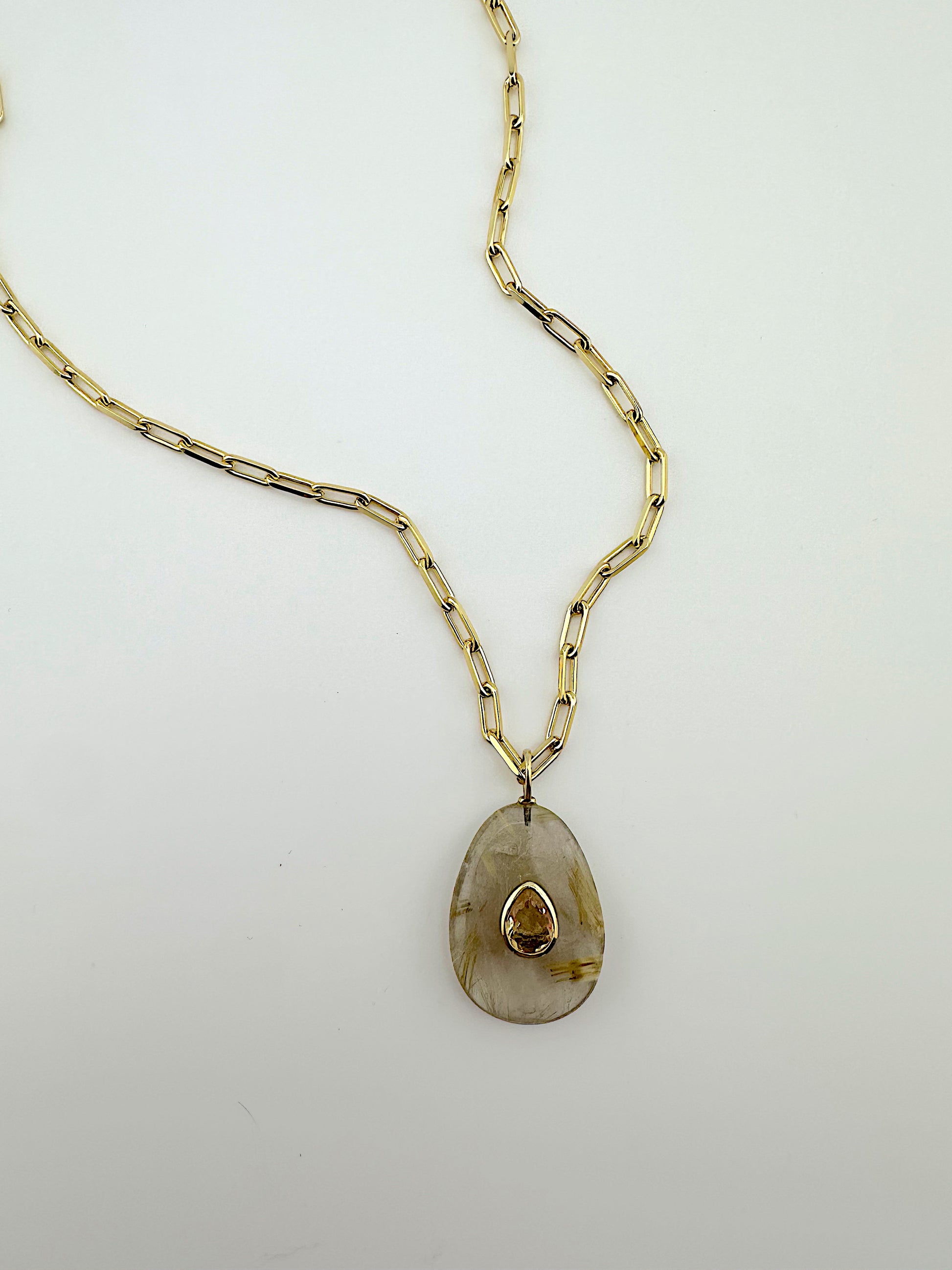 Rutilated Quartz + Topaz Necklace