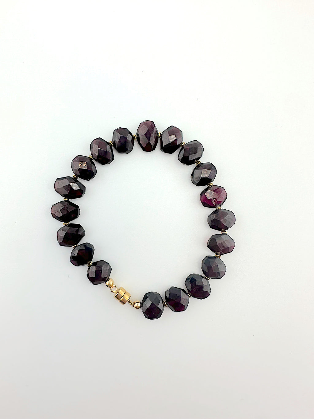 Garnet Disc Bracelet