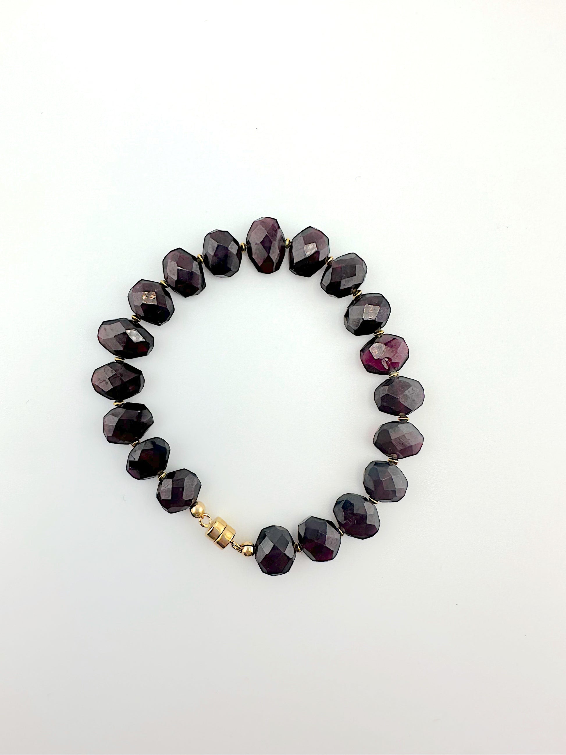 Garnet Disc Bracelet