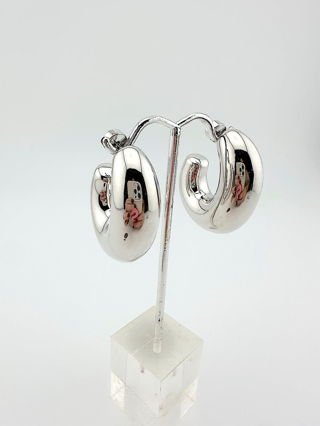 Bauble Silver Statement Hoops