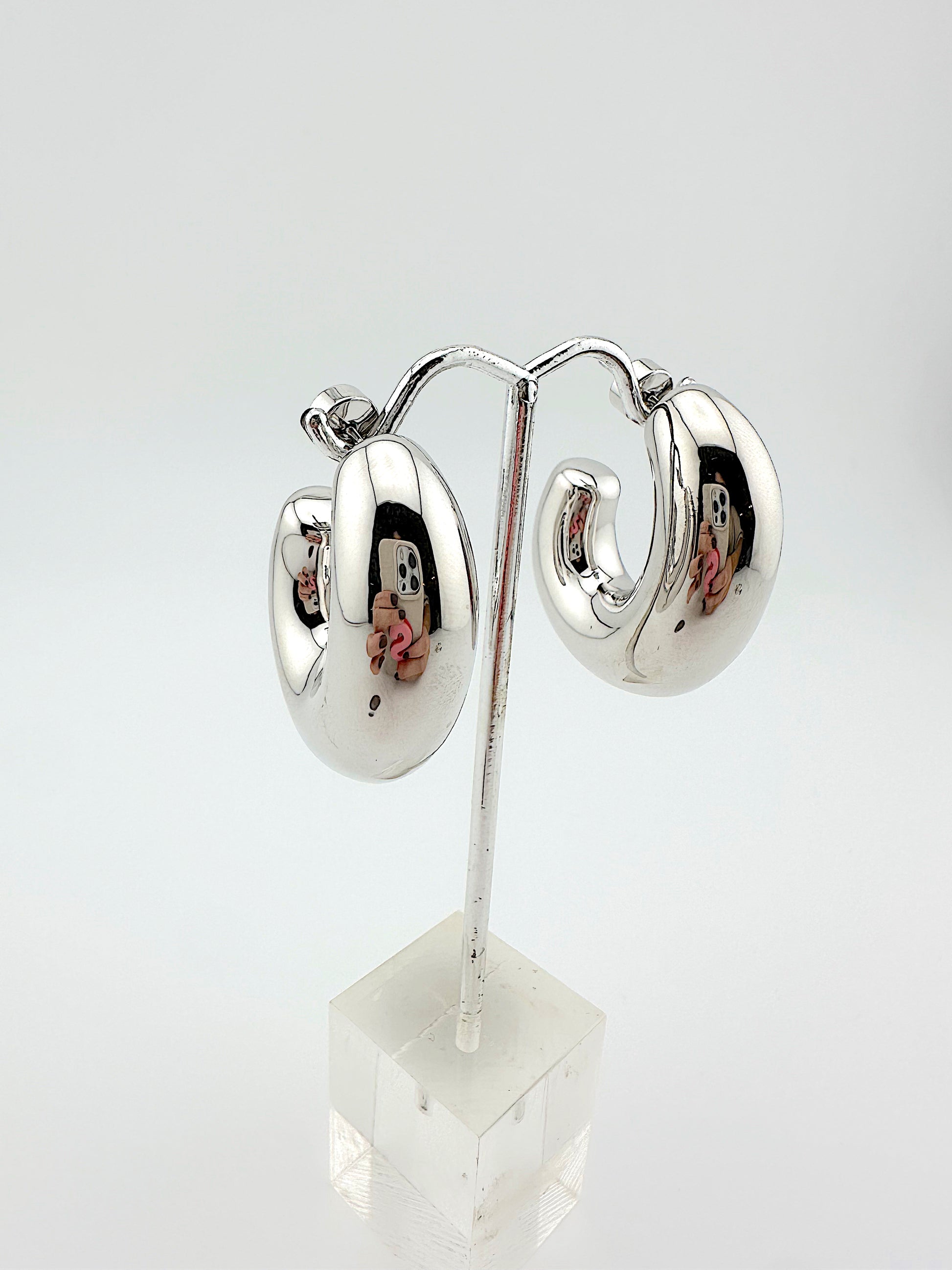 Bauble Silver Statement Hoops