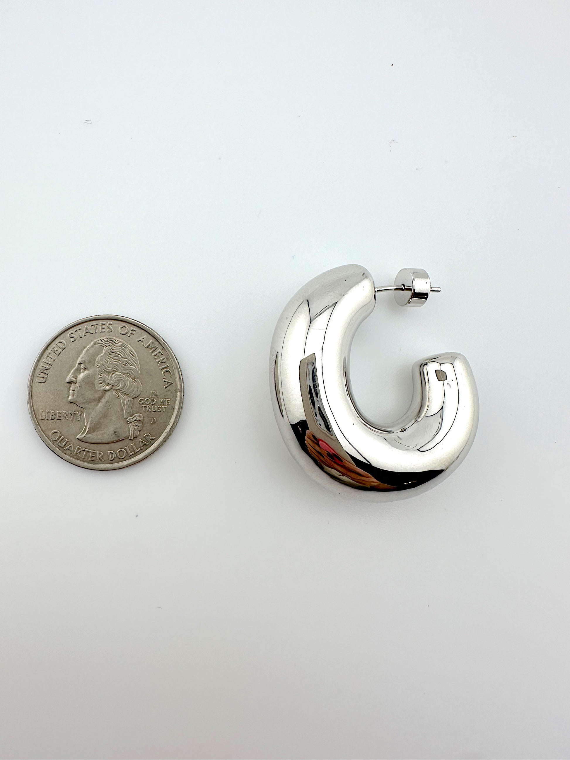 Bauble Silver Statement Hoops