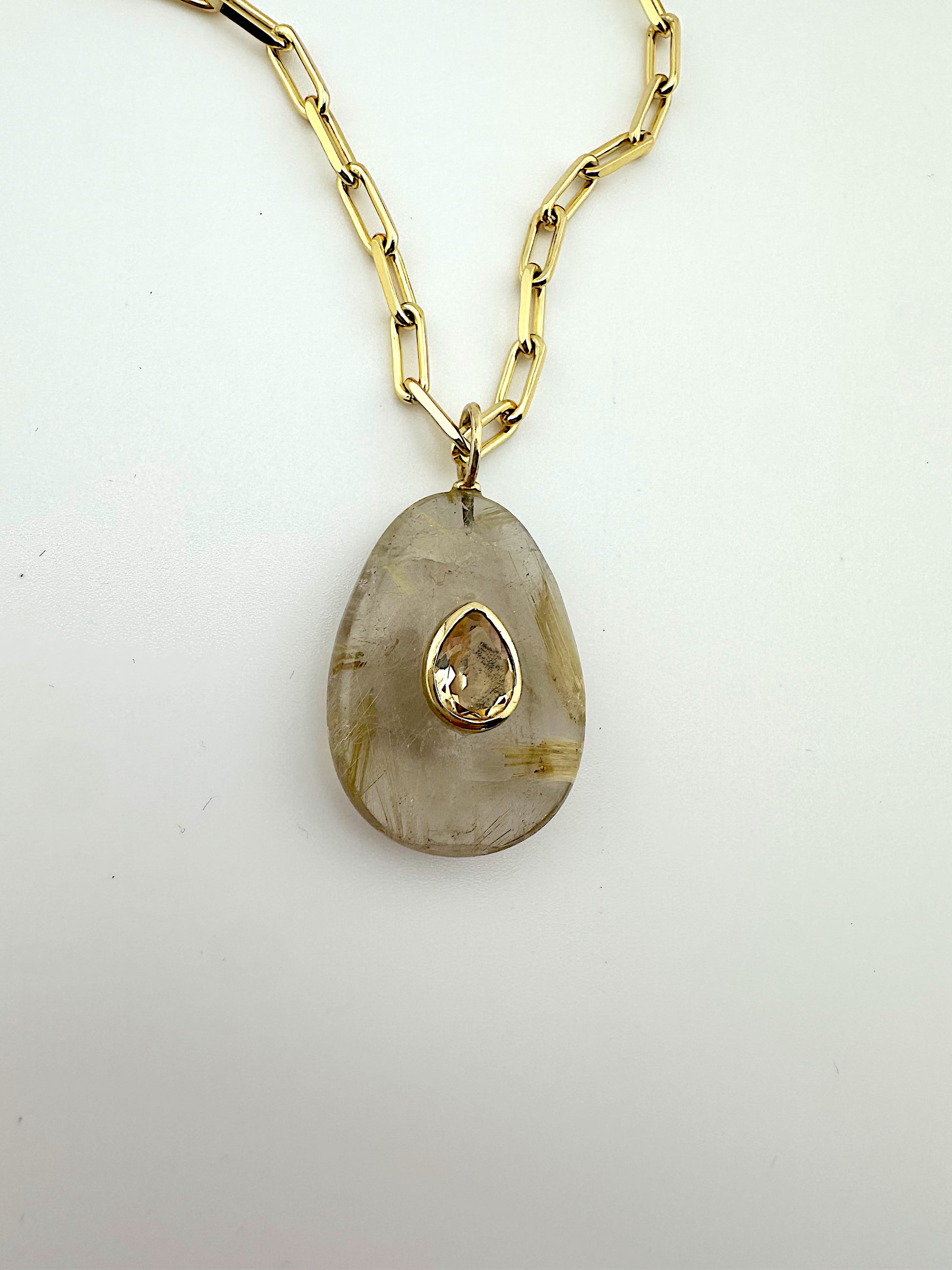 Rutilated Quartz + Topaz Necklace