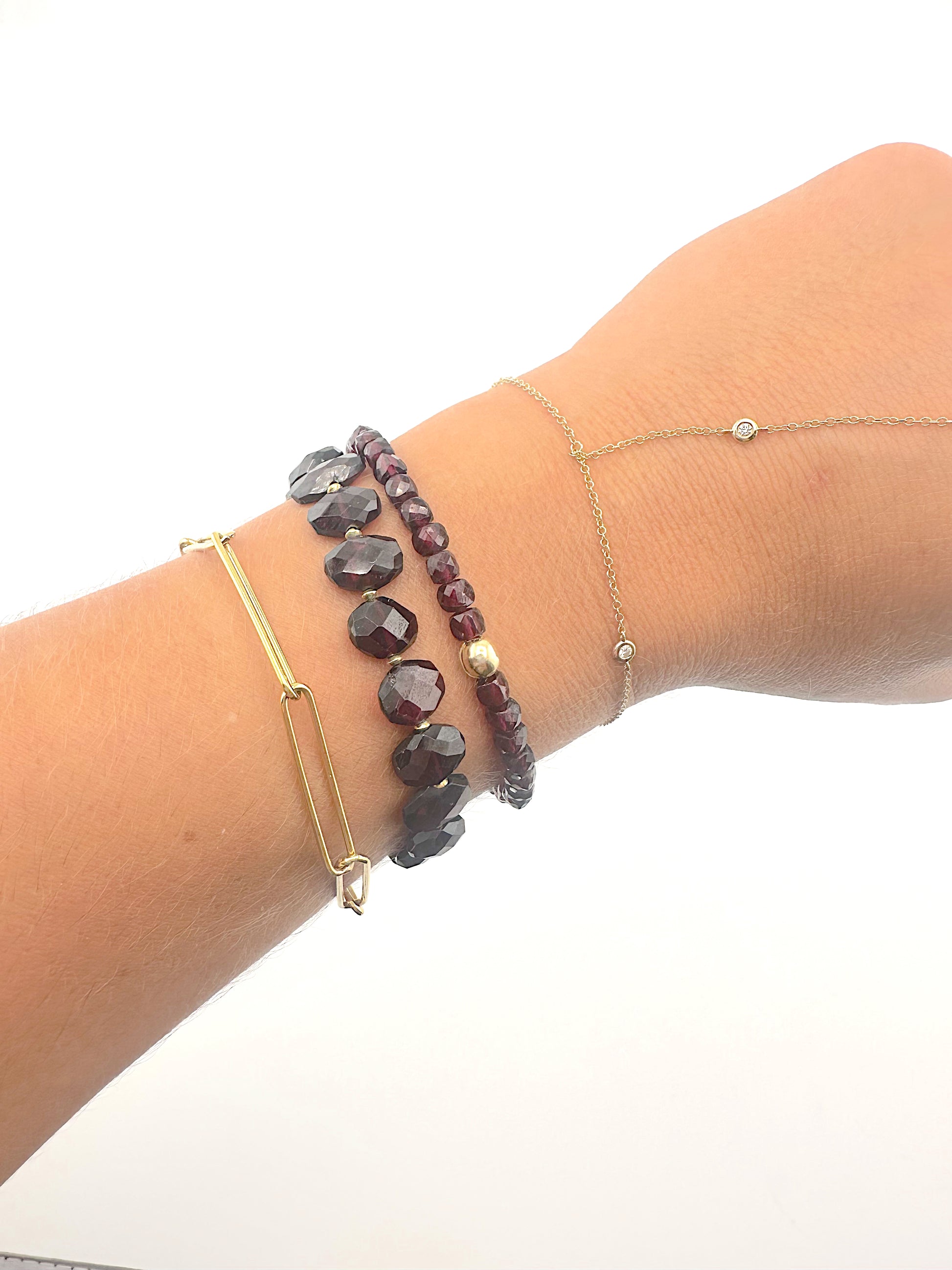 Garnet Disc Bracelet