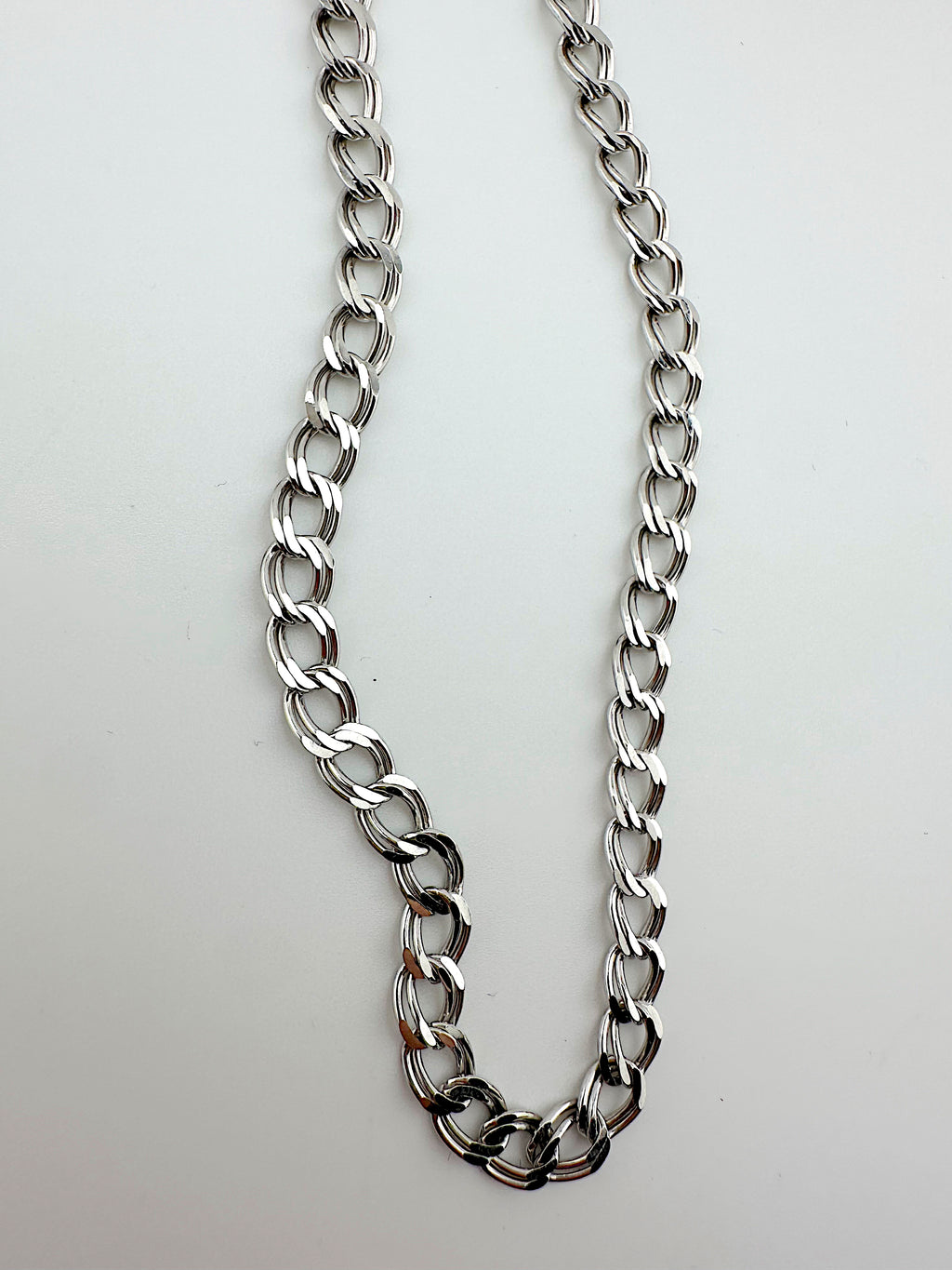 Sterling Double Curb Chain Necklace