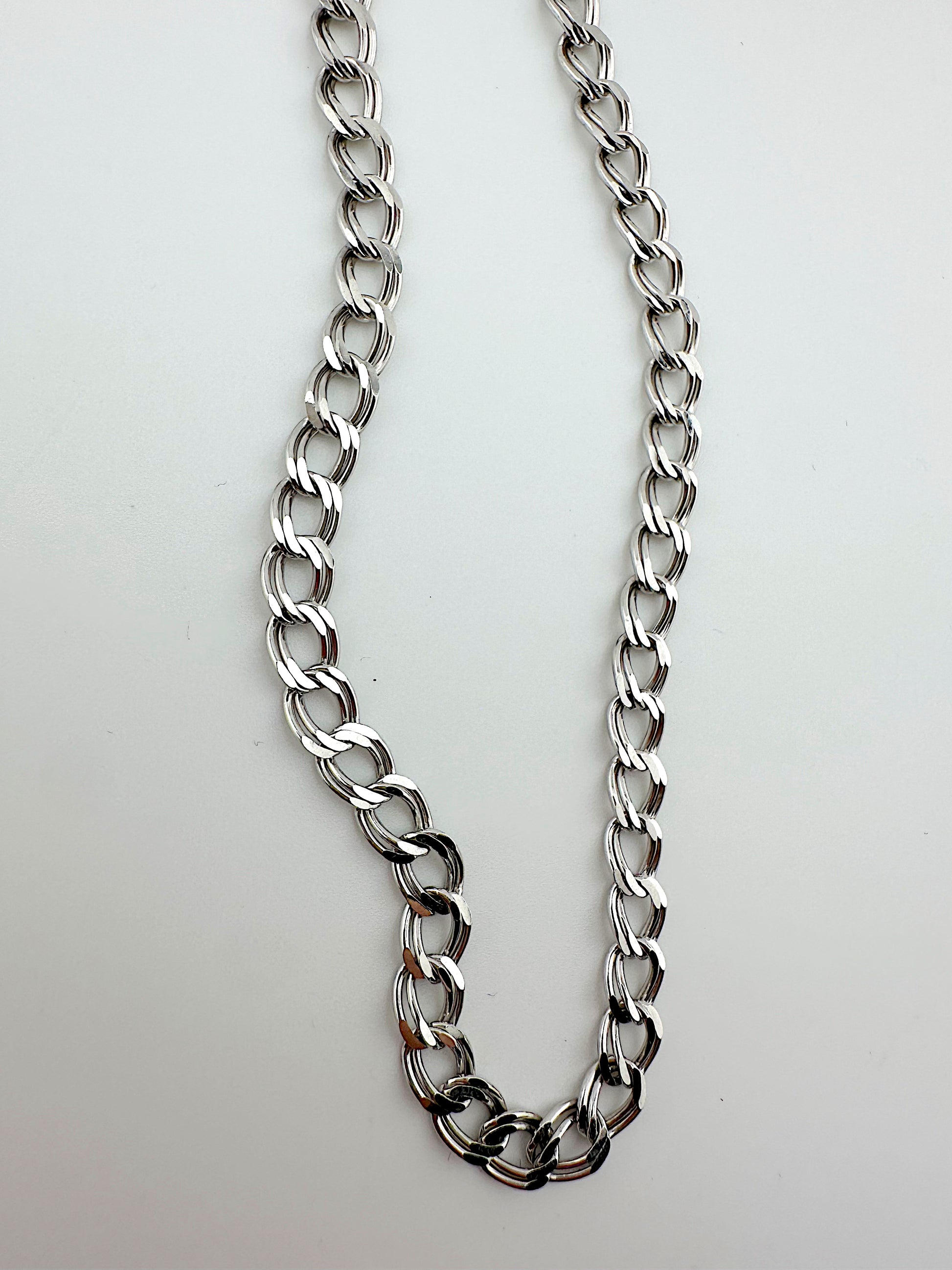 Sterling Double Curb Chain Necklace