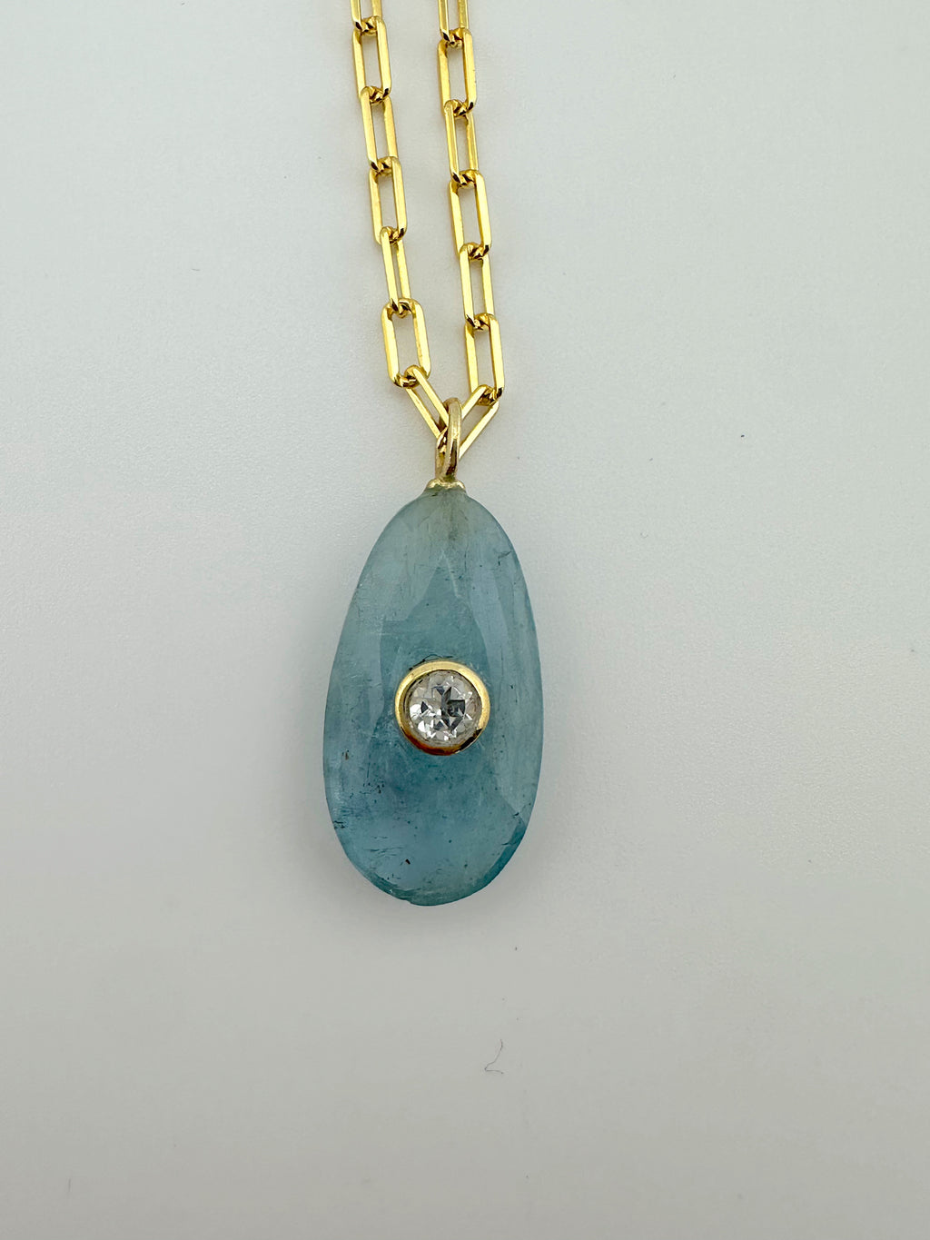 Aquamarine + White Topaz Necklace