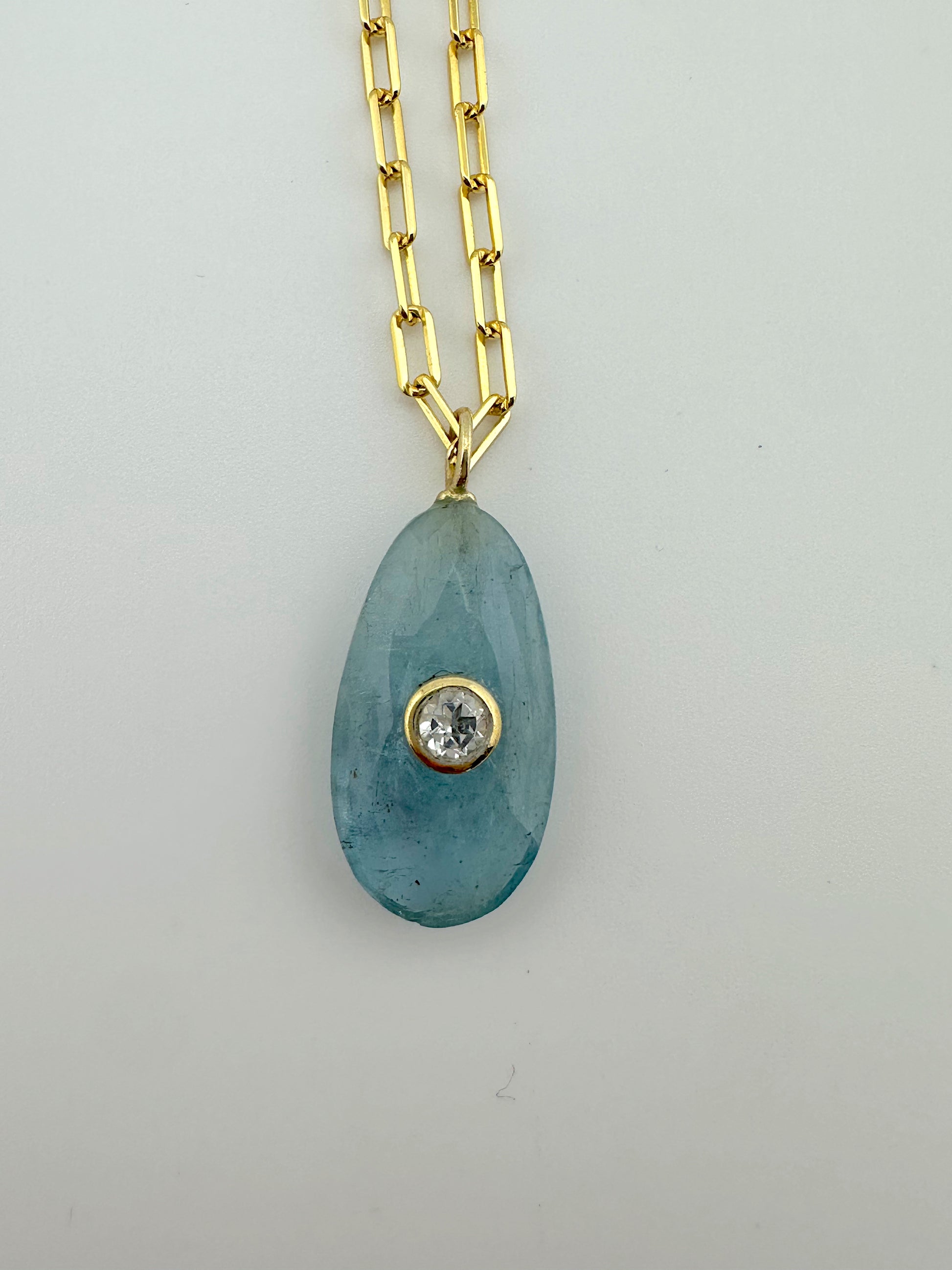 Aquamarine + White Topaz Necklace