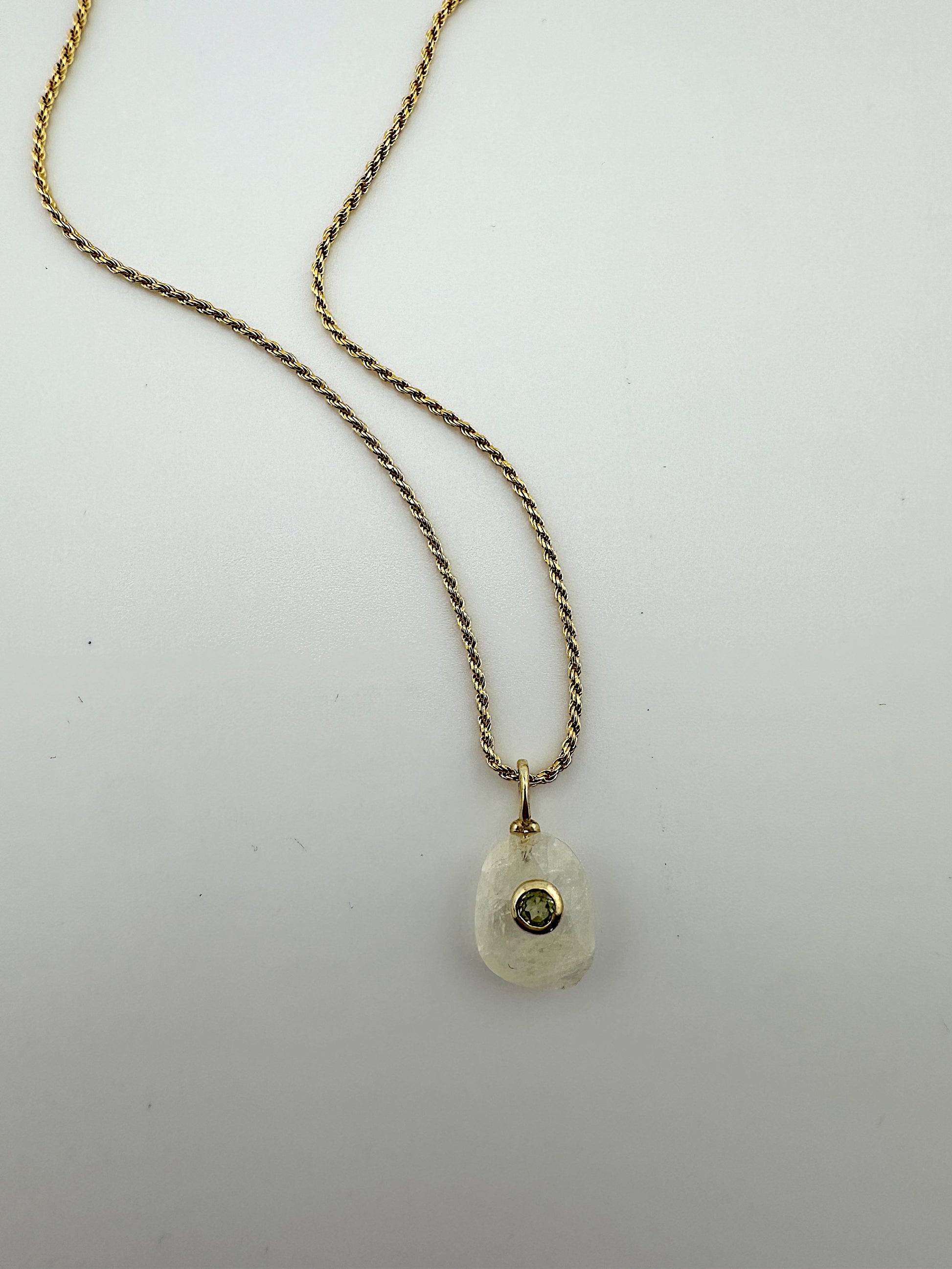 Moonstone + Peridot Necklace