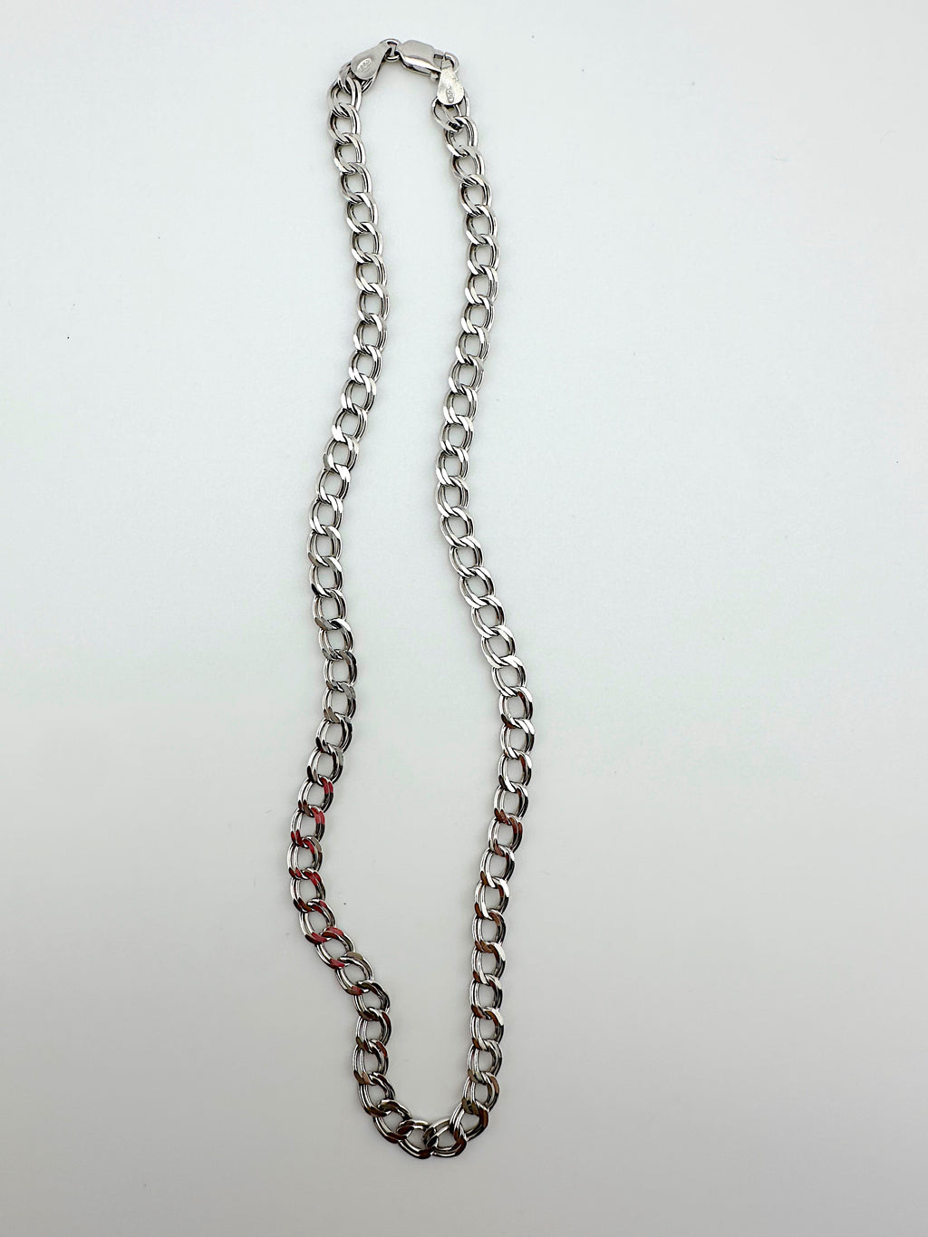 Sterling Double Curb Chain Necklace