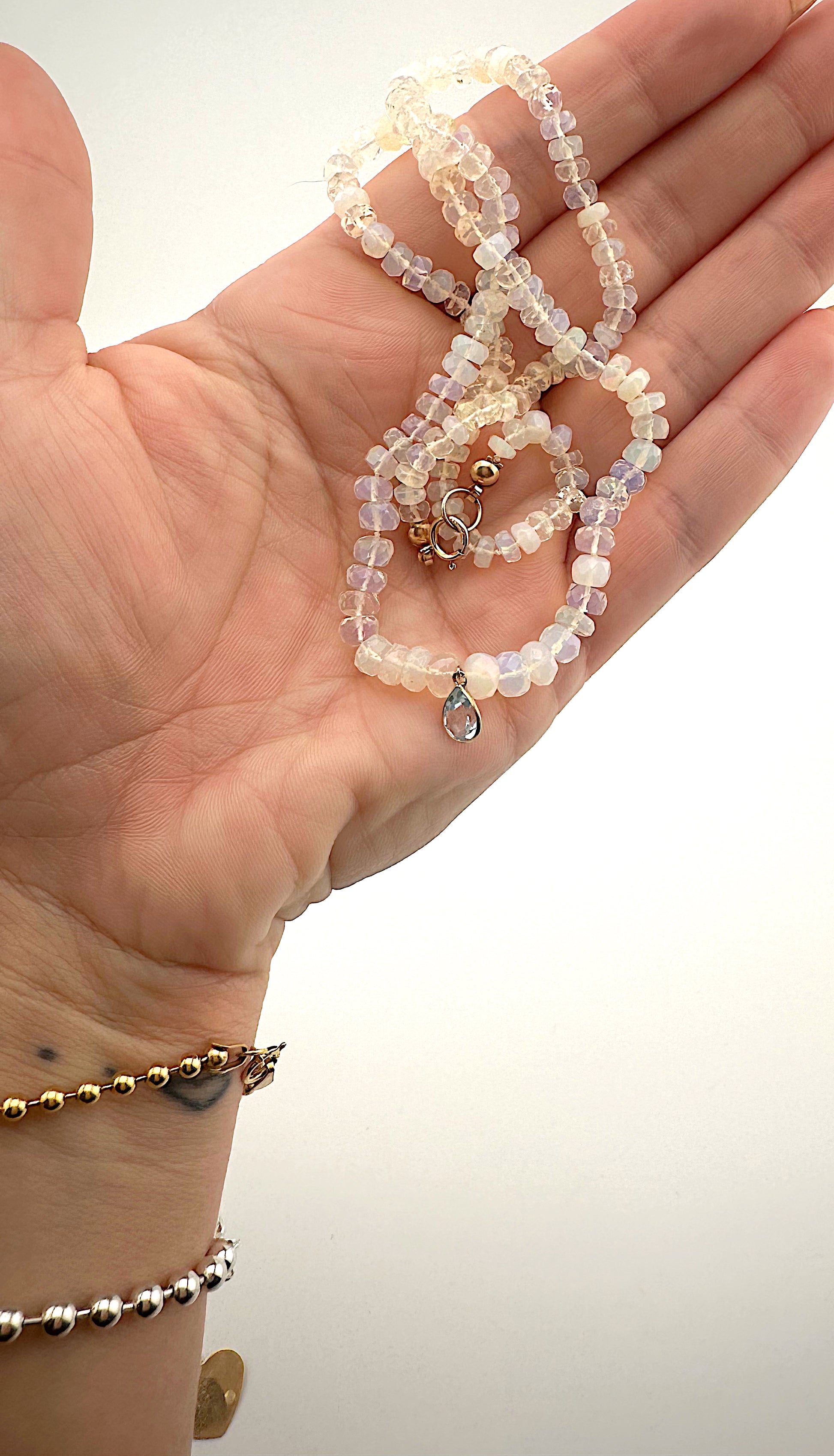 Ethiopian Opal and Blue Topaz Necklace