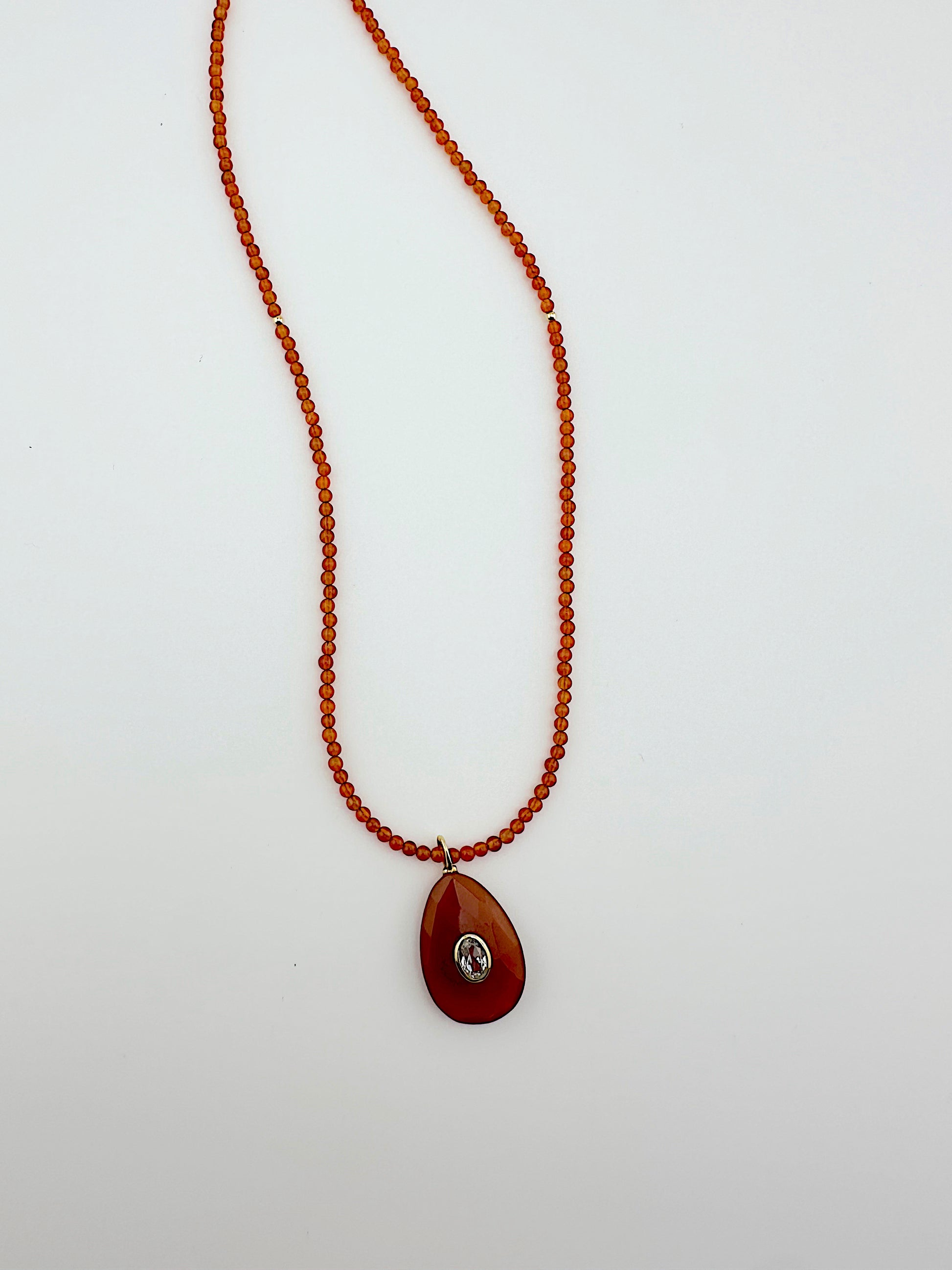 Completely Carnelian + White Topaz Necklace