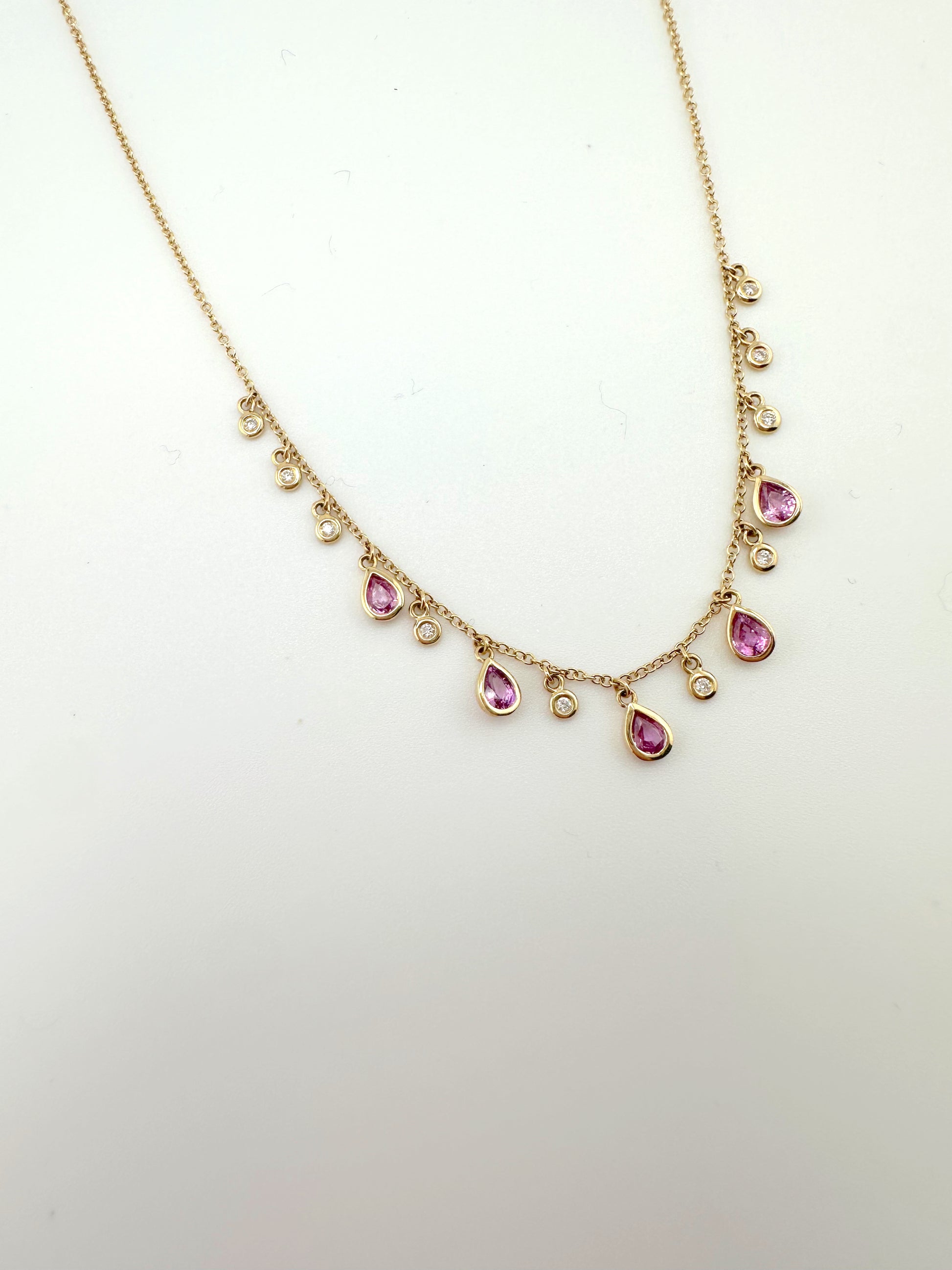 Pink Sapphire Confetti Necklace