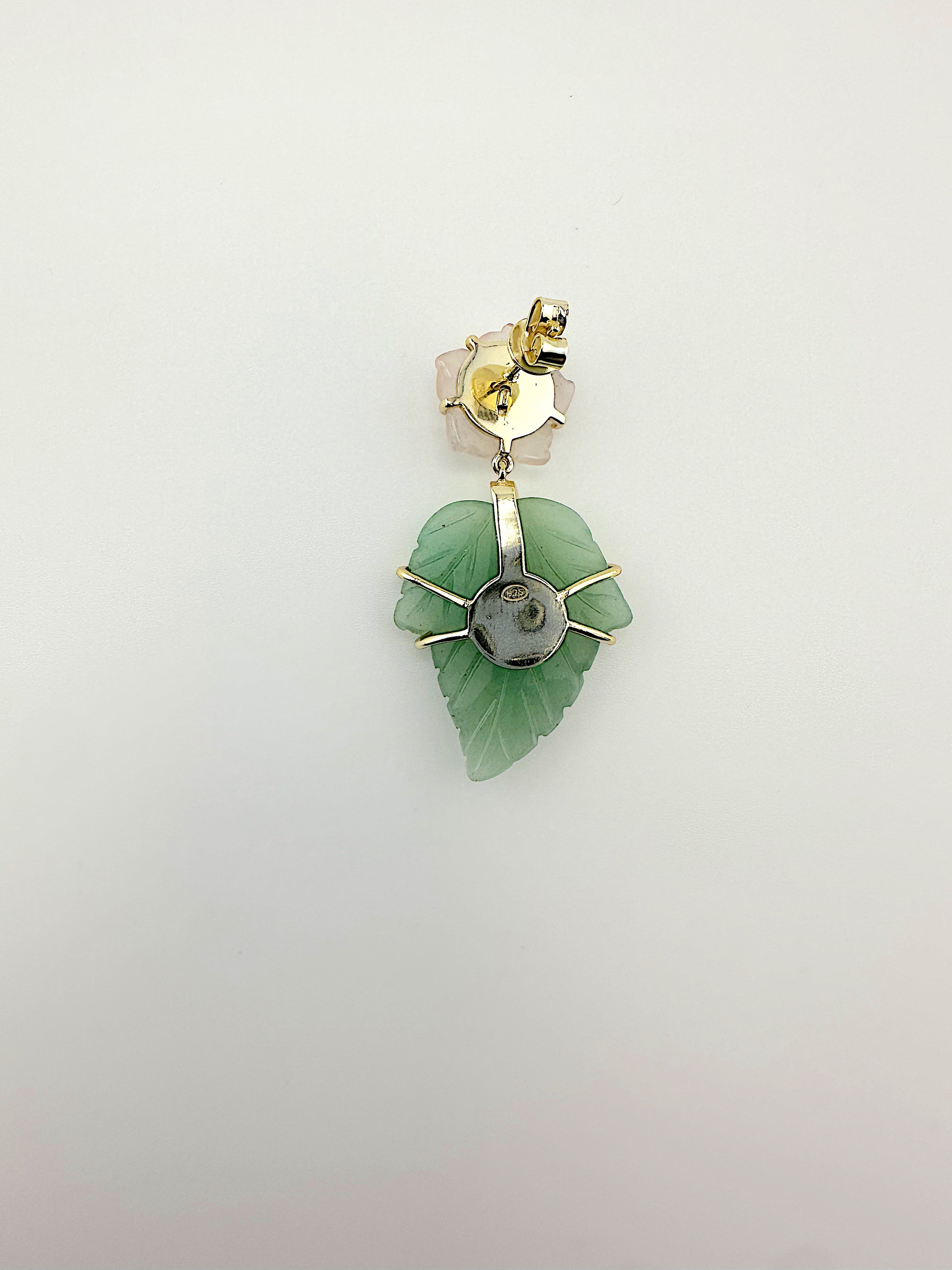Rose Quartz and Jade Statement Earrings
