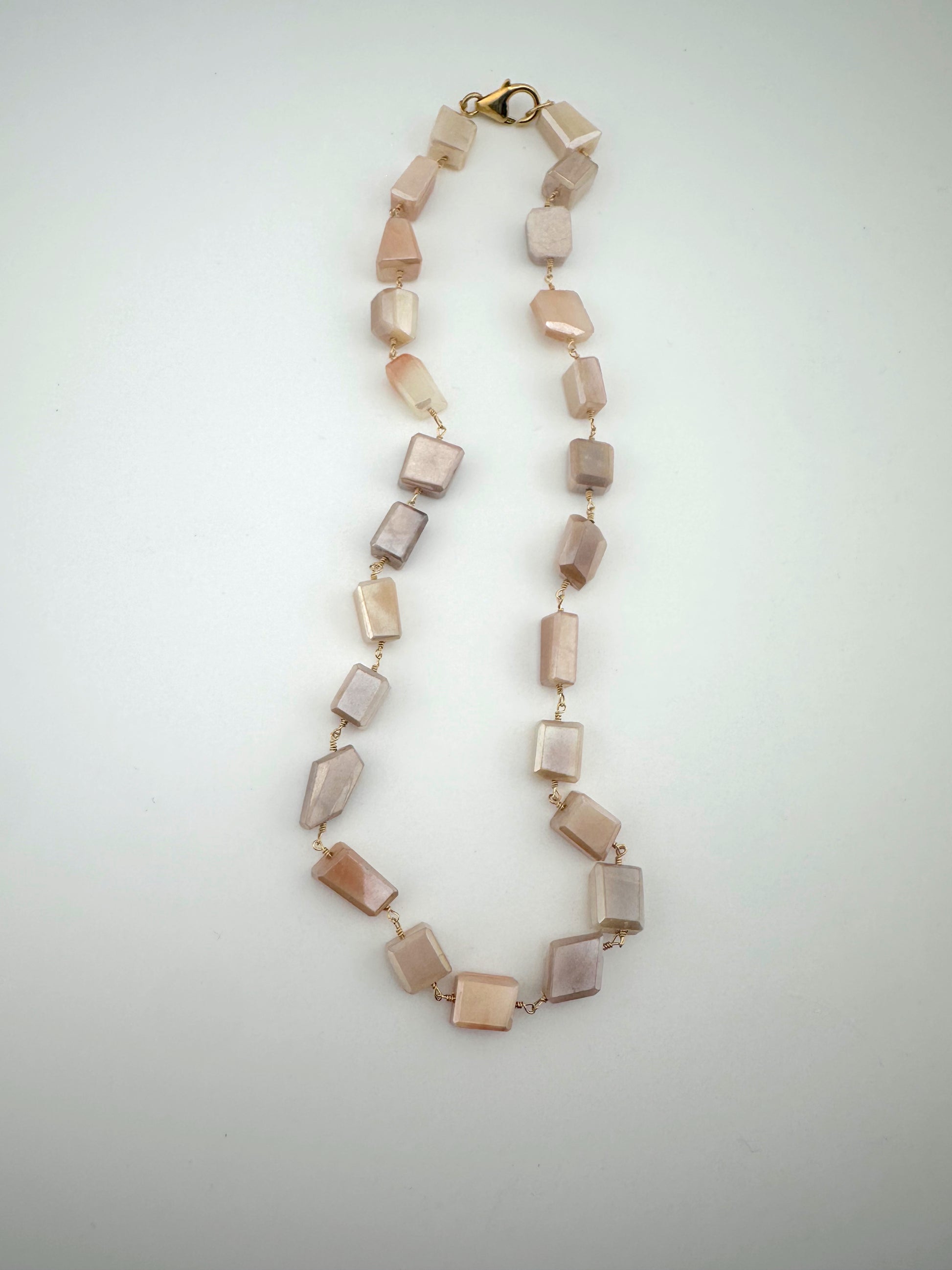 Mystic Peach Moonstone Necklace