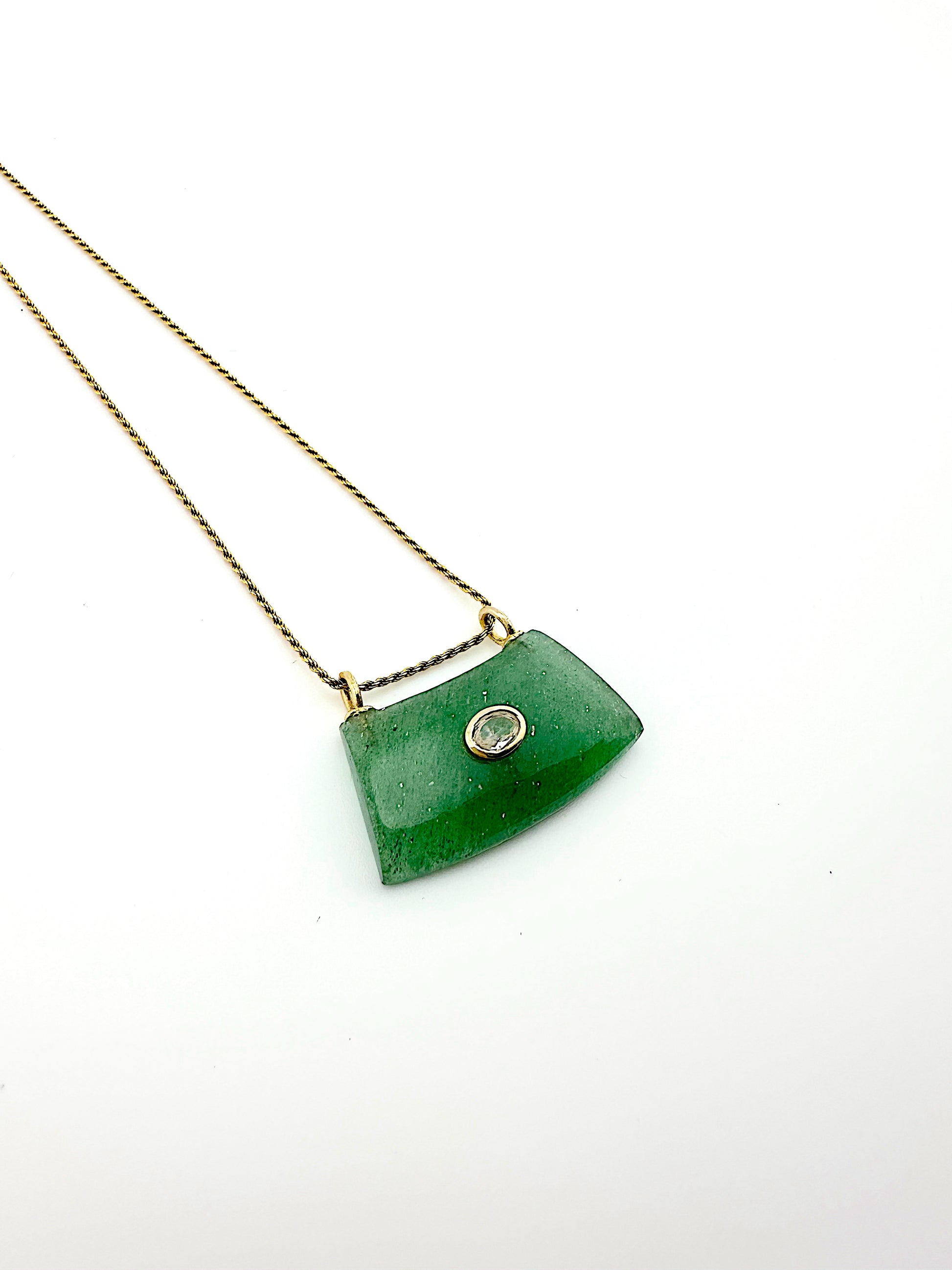 Jade + White Topaz Necklace