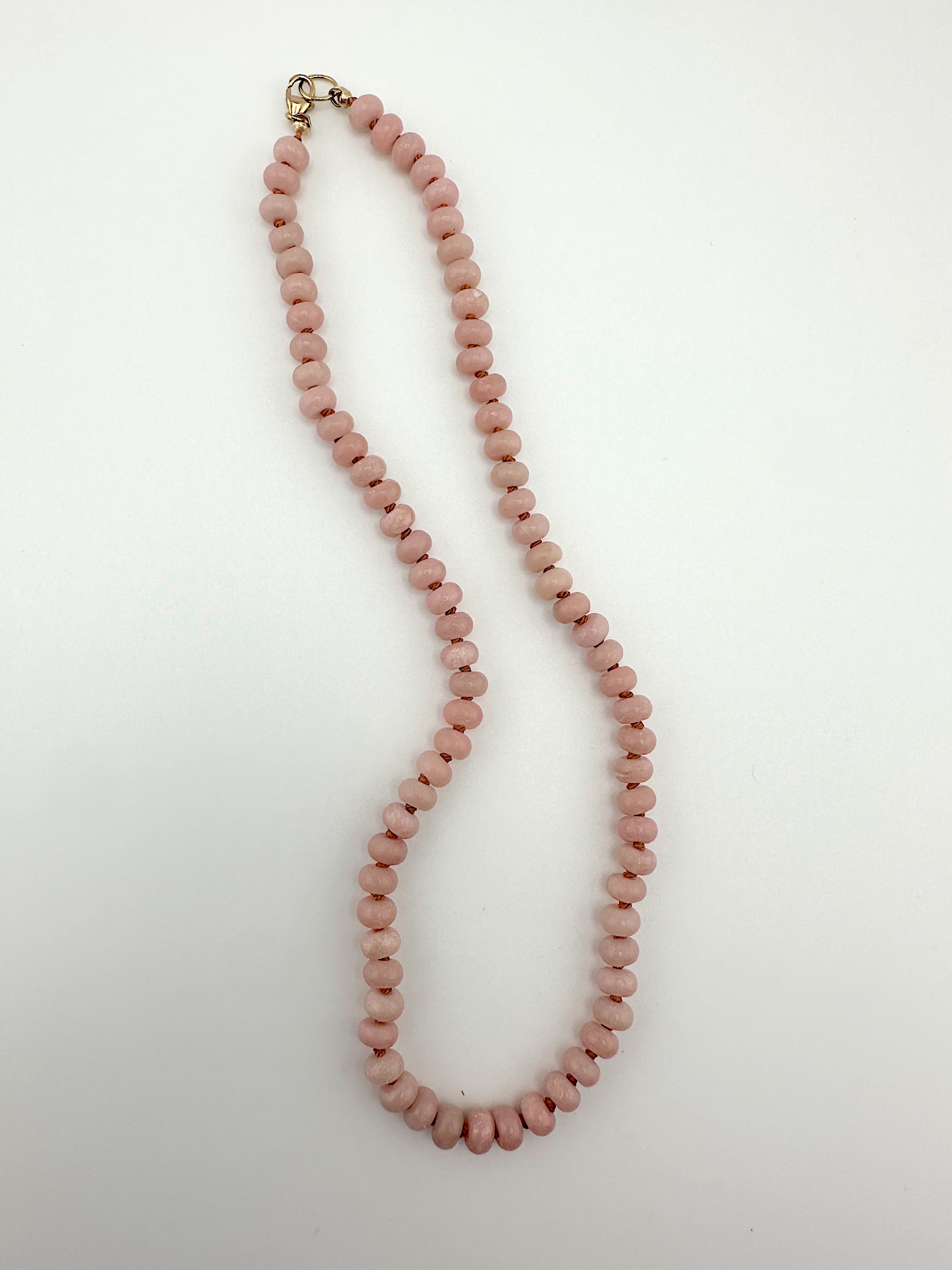 Pink Opal Silk Knotted Necklace