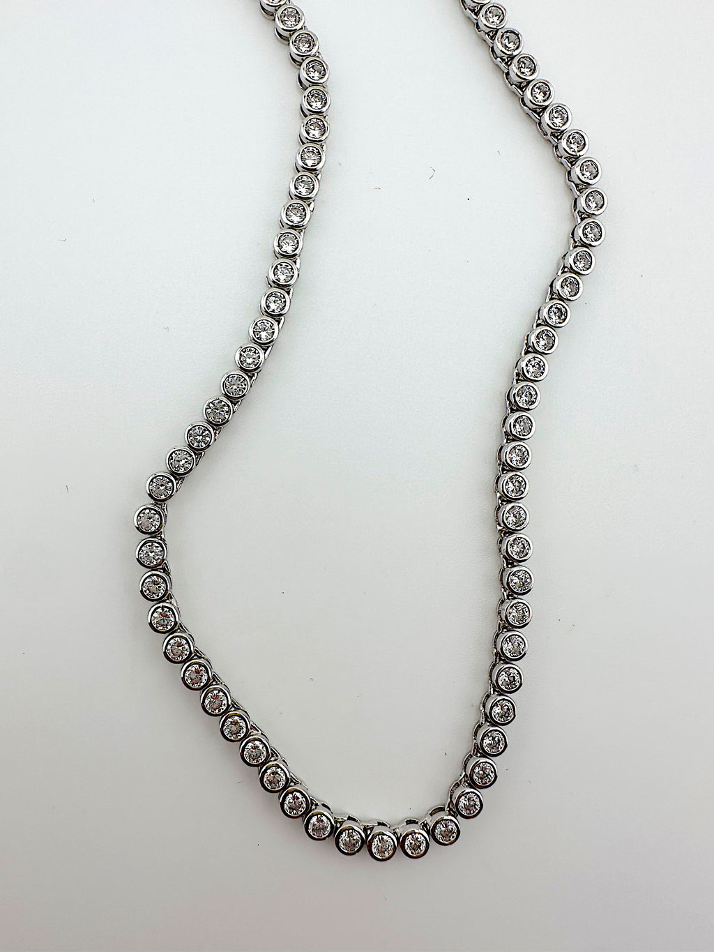 Bezel Set Tennis Necklace