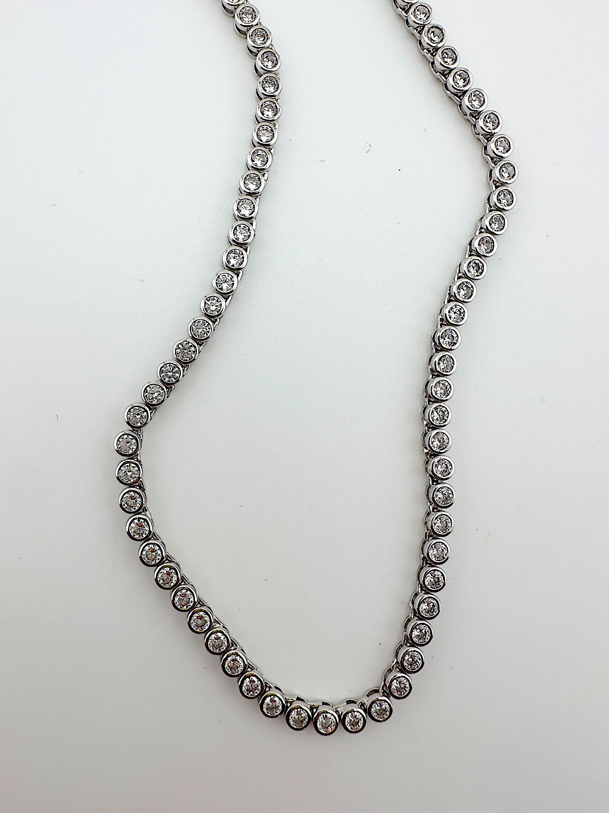Bezel Set Tennis Necklace