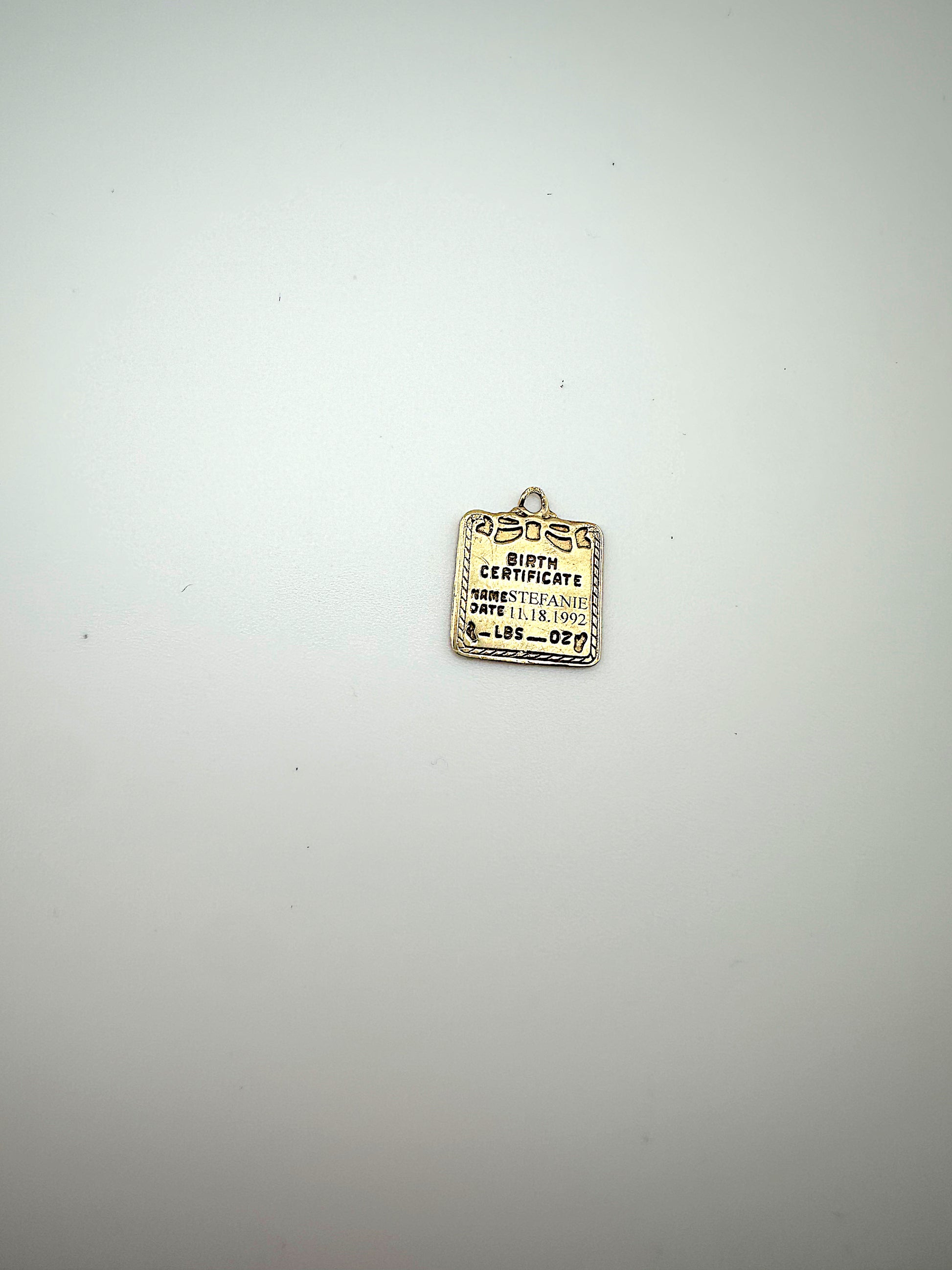 Birth Certificate Charm