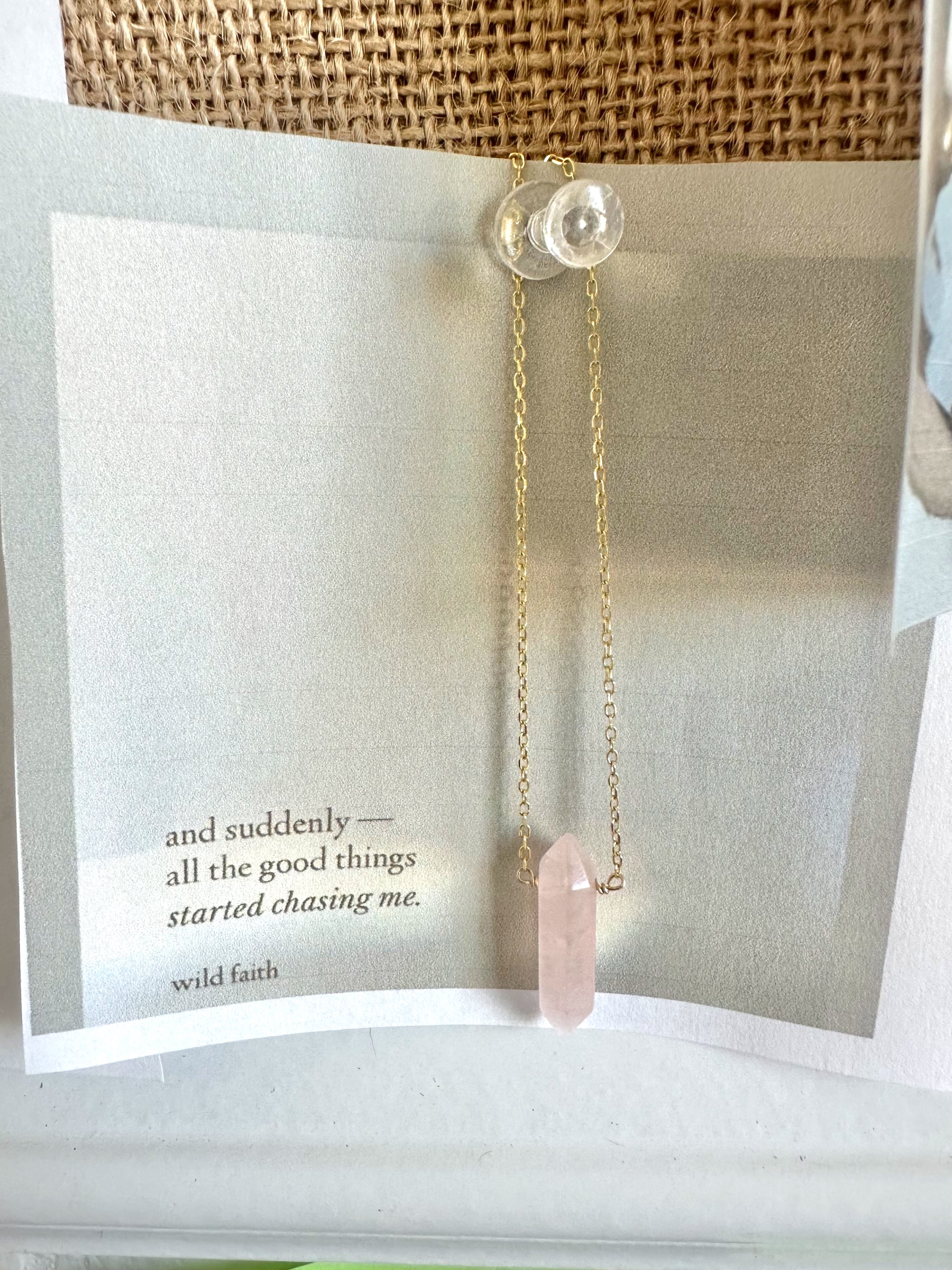 Rose Quartz Prism Necklace