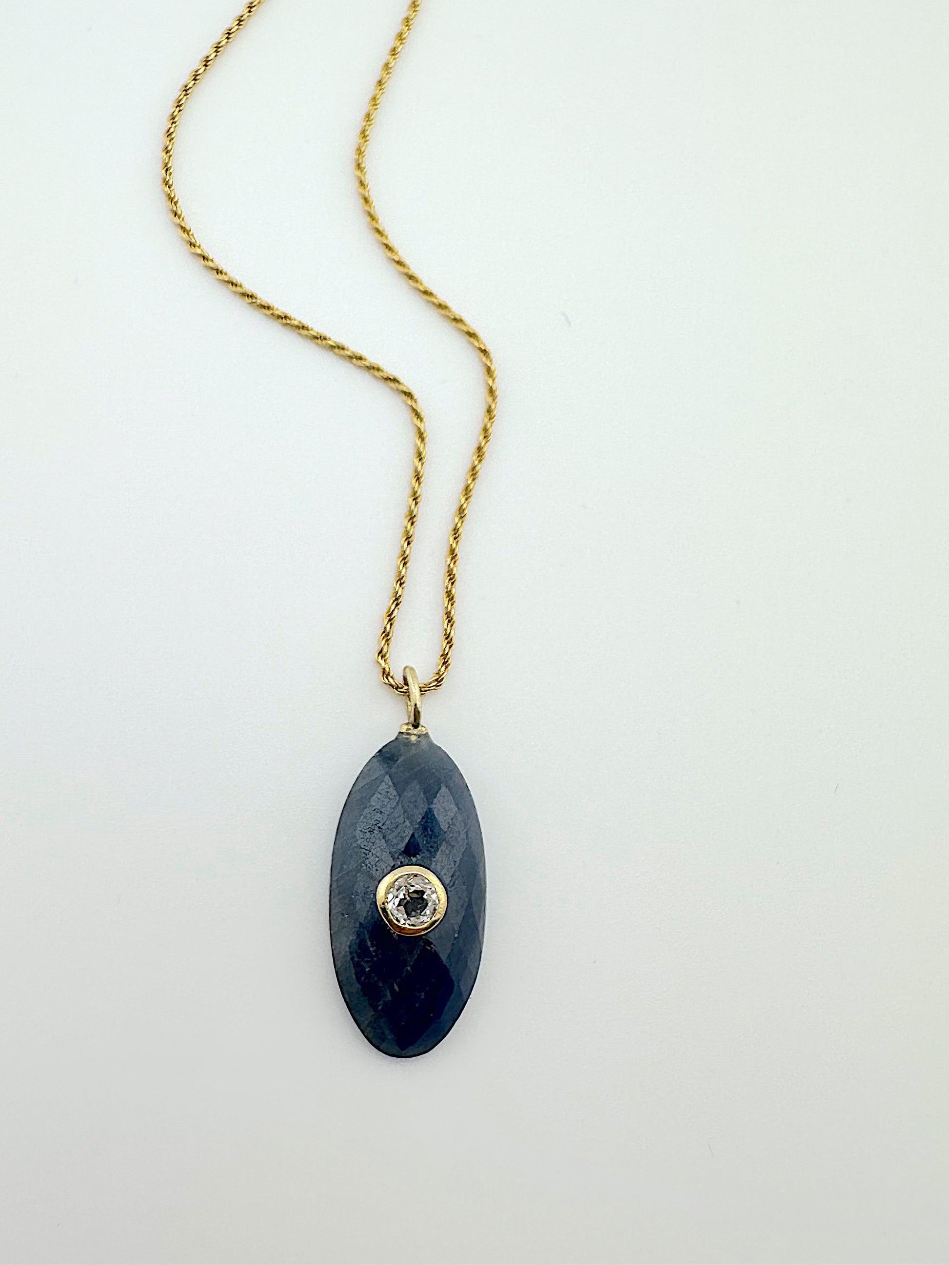 Blue Sapphire + White Topaz Necklace