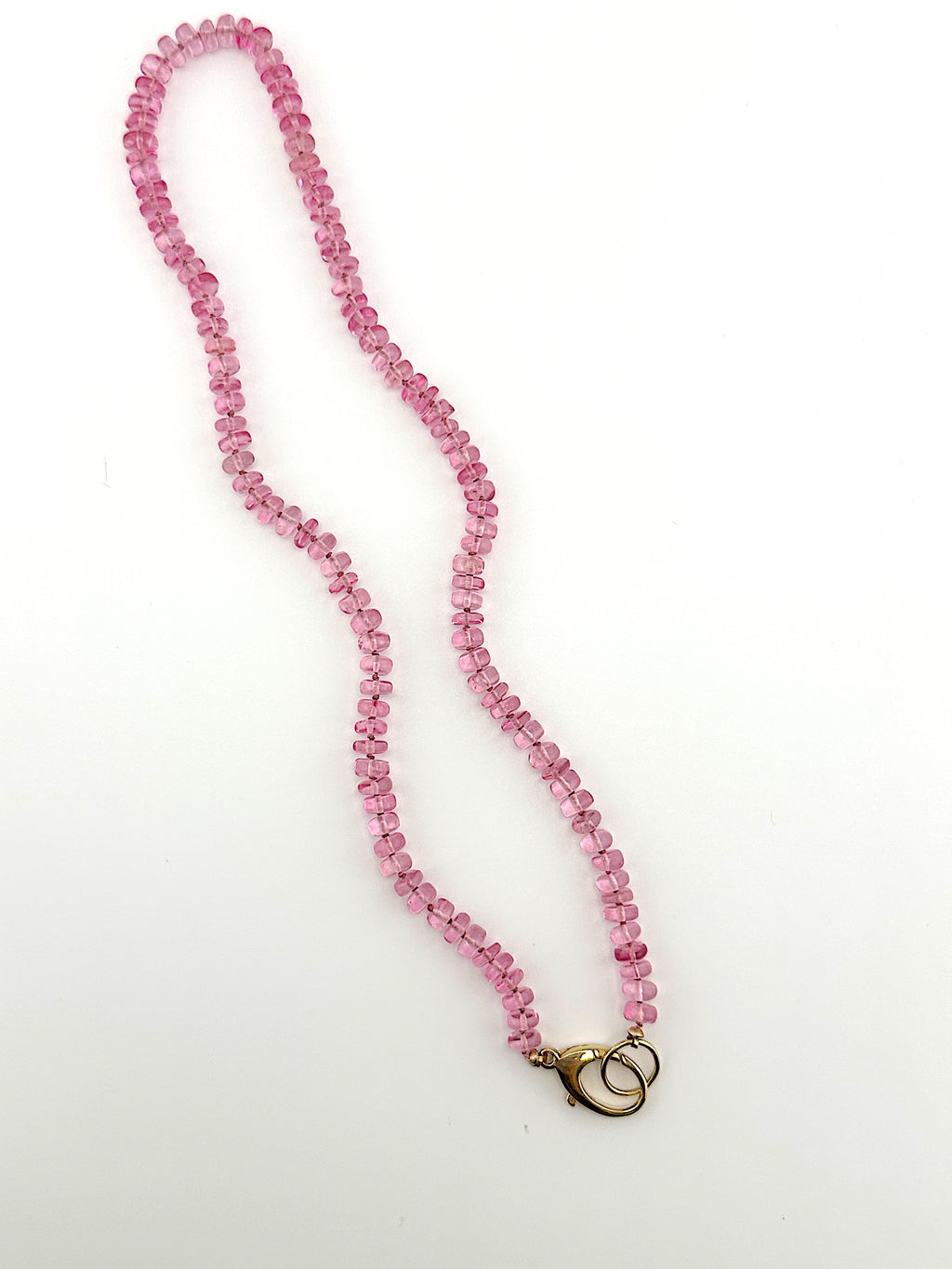 Pink Quartz Silk Knotted Necklace