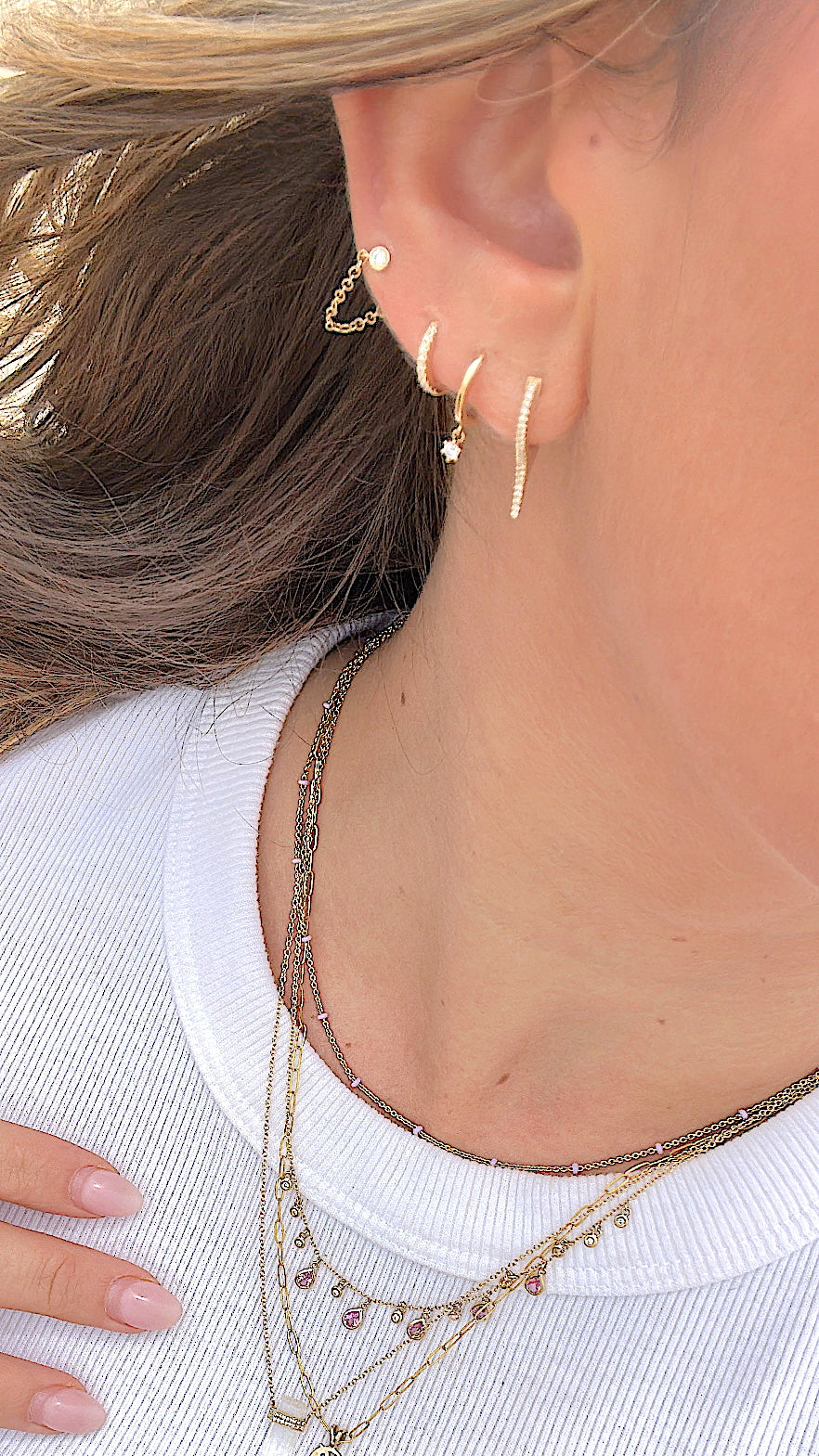 Solitaire Dangle Huggies